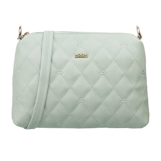 Mochi Women Lightgreen Zip Top Sling Bag (66-7354)