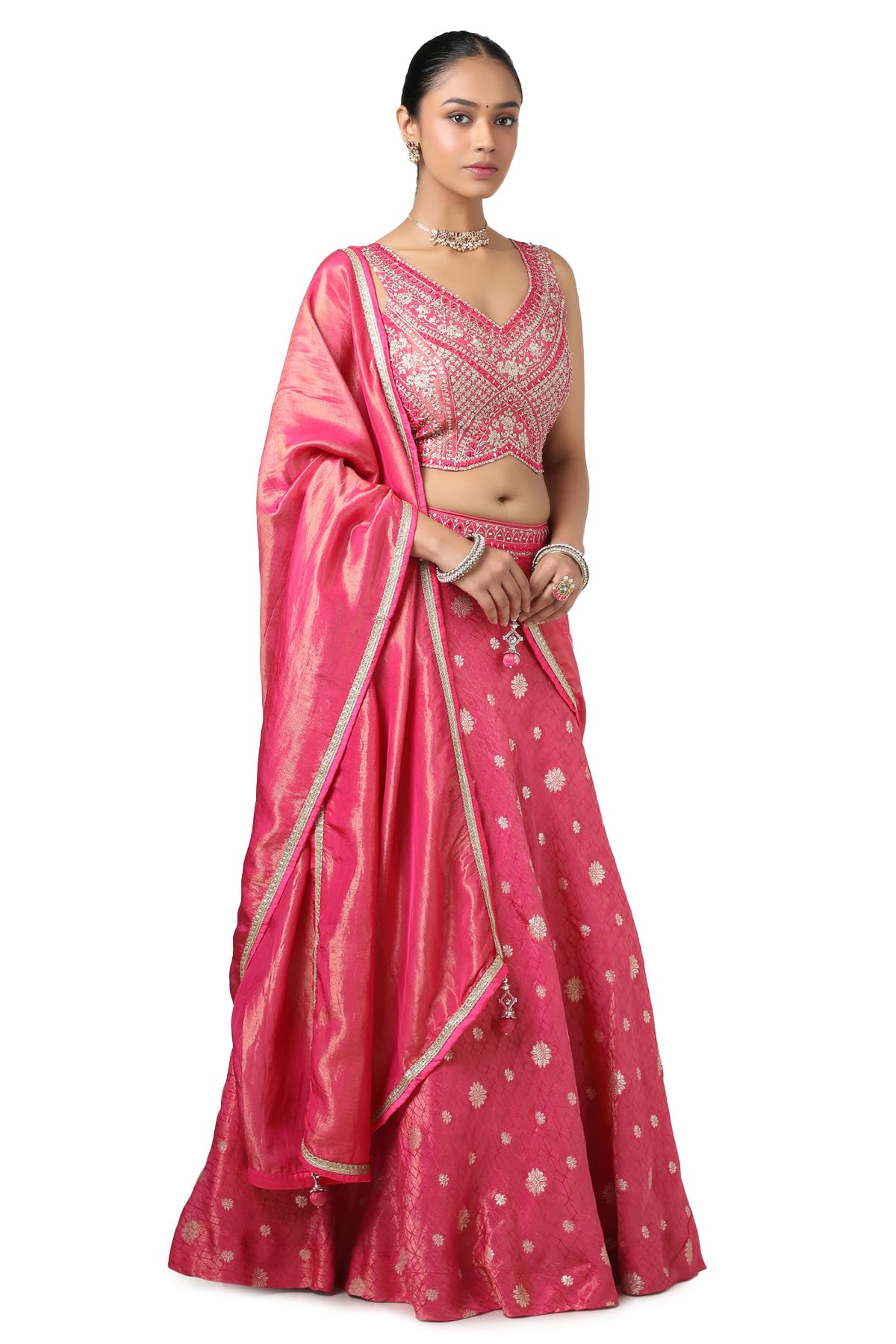 Soch Women's Pure Georgette Lehenga Choli (OWS5CD21620A_Fuchsia_XL)