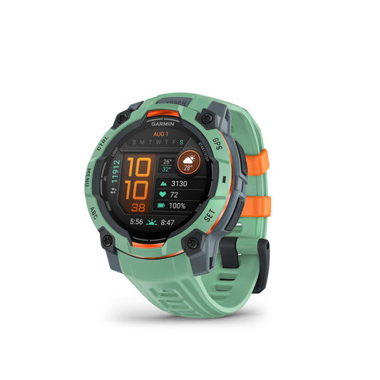 Garmin Instinct® 3 45mm, AMOLED Display, Rugged Outdoor GPS Smartwatch, Metal-Reinforced Bezel, Built-in Flashlight, Up to 18 Days of Battery Life, Neo Tropic