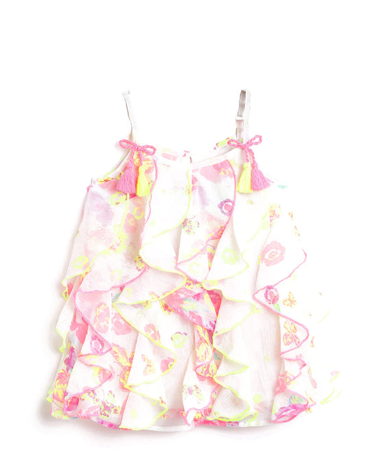 nauti nati Girl's Polyester Strapless Mini Dress (NN301-045-18-24M_Multicolour