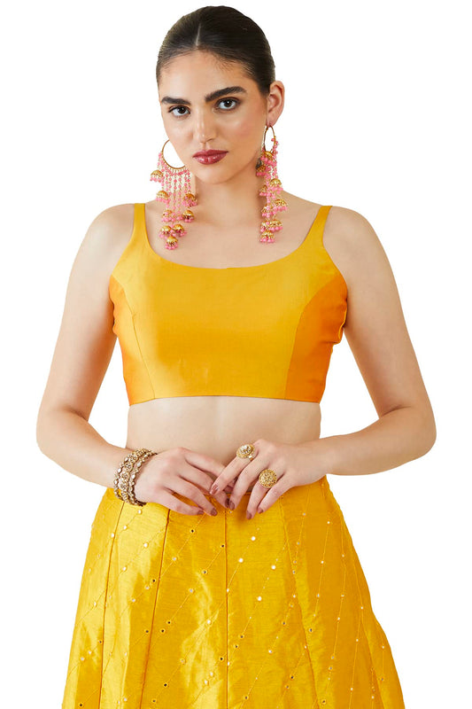 Soch Women's Satin Sleeveless Blouse_Yellow 34