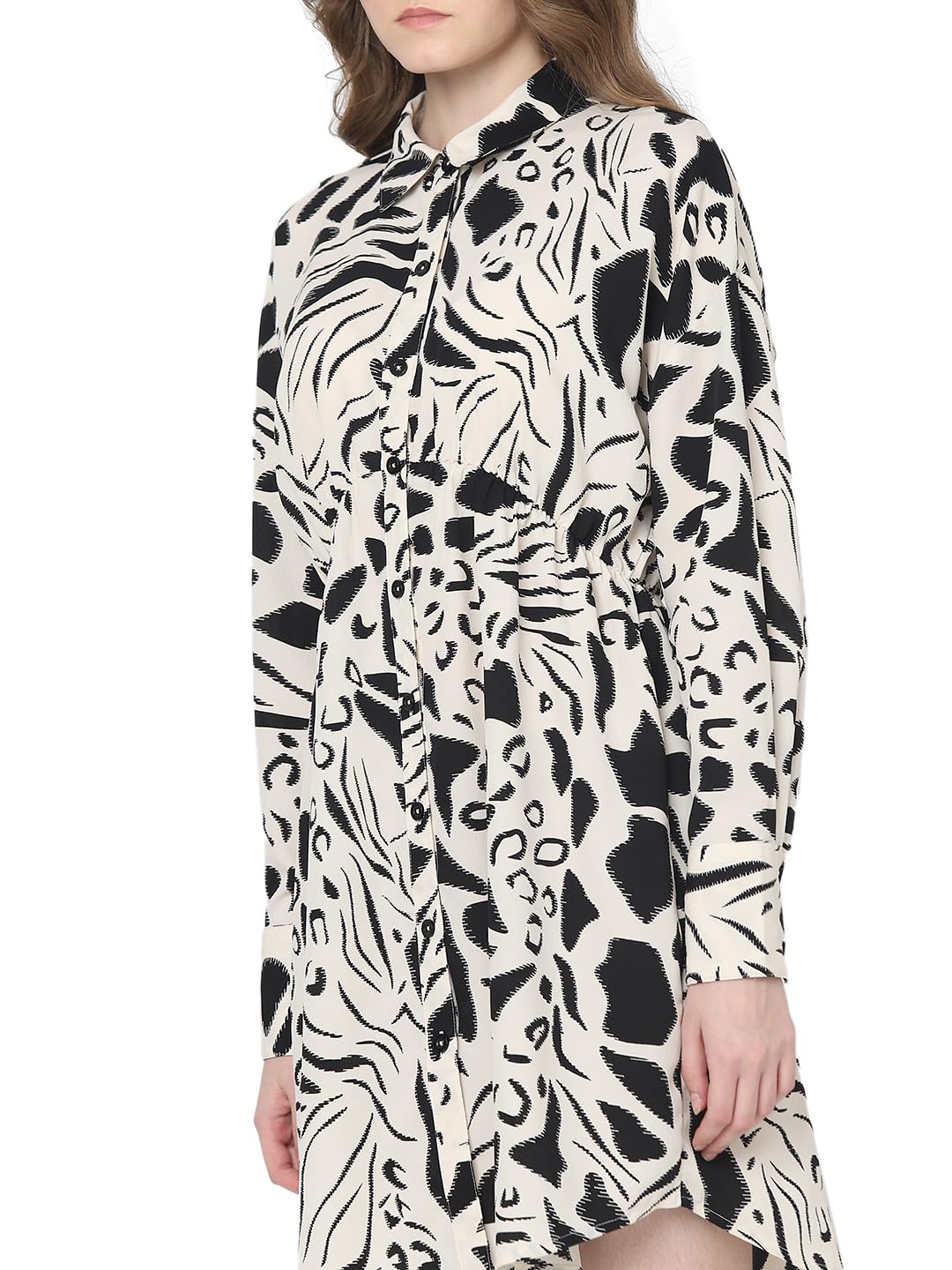 Vero Moda Women's Polyester Fit and Flare Above The Knee Dress (10323676- Black