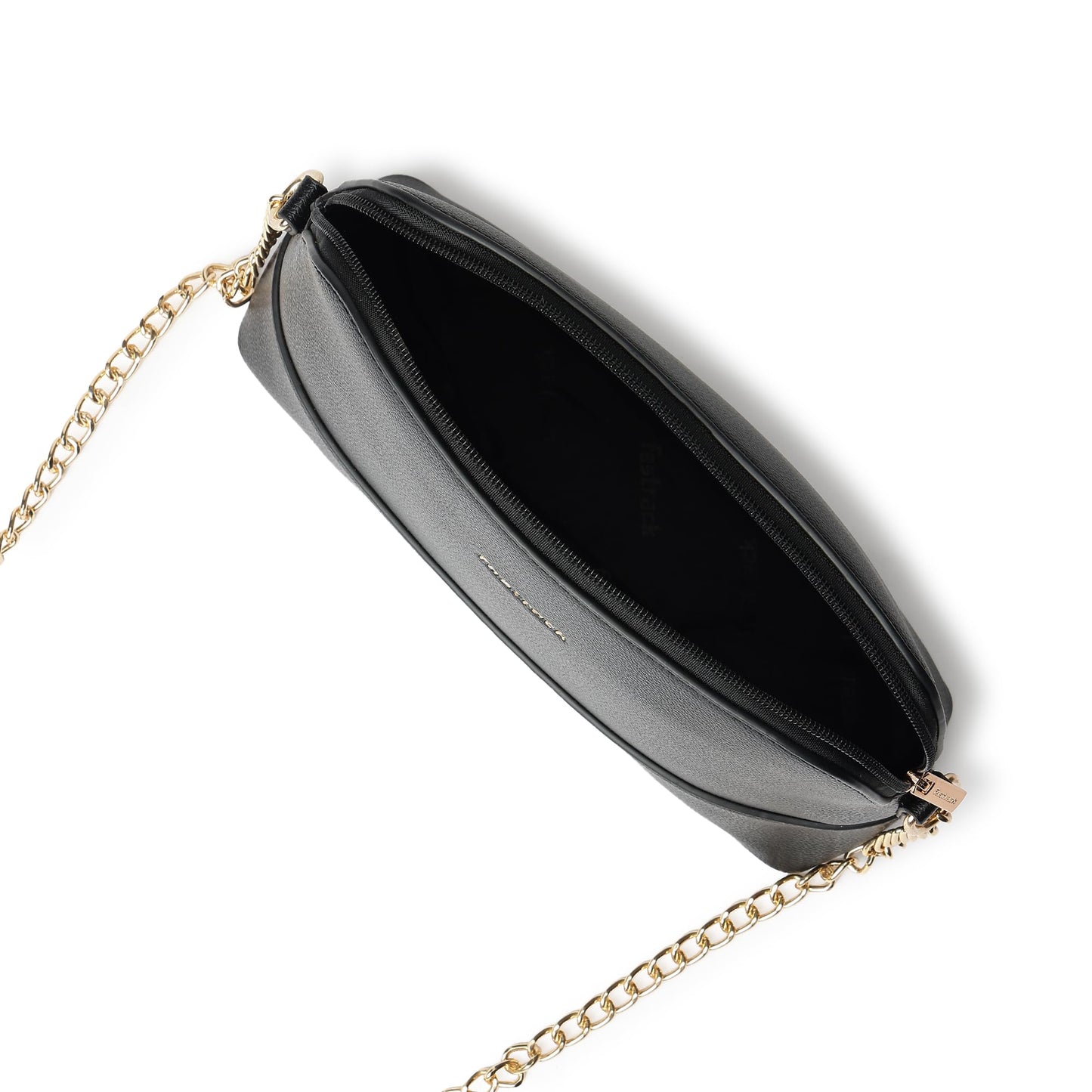 Fastrack Velvet Touch Sling Bag for Women| Faux Leather Sling With Gold Chain Accents | Chic Compact Crossbody with Top Zip Closure | Trendy Women's Handbags | Stylish Bags for Girls