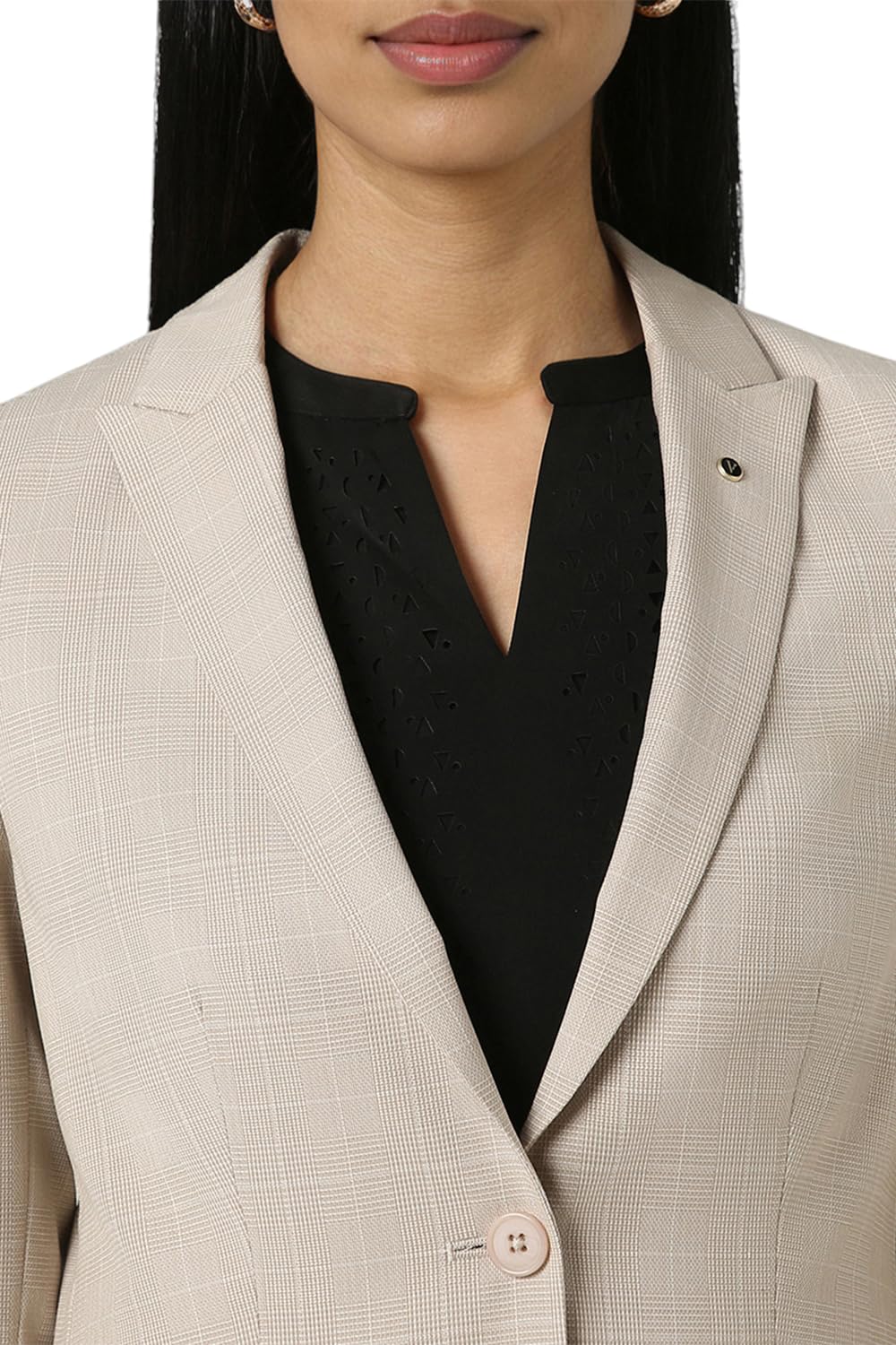 Van Heusen Women's Blazer (VWBZCRGPN47541_Beige