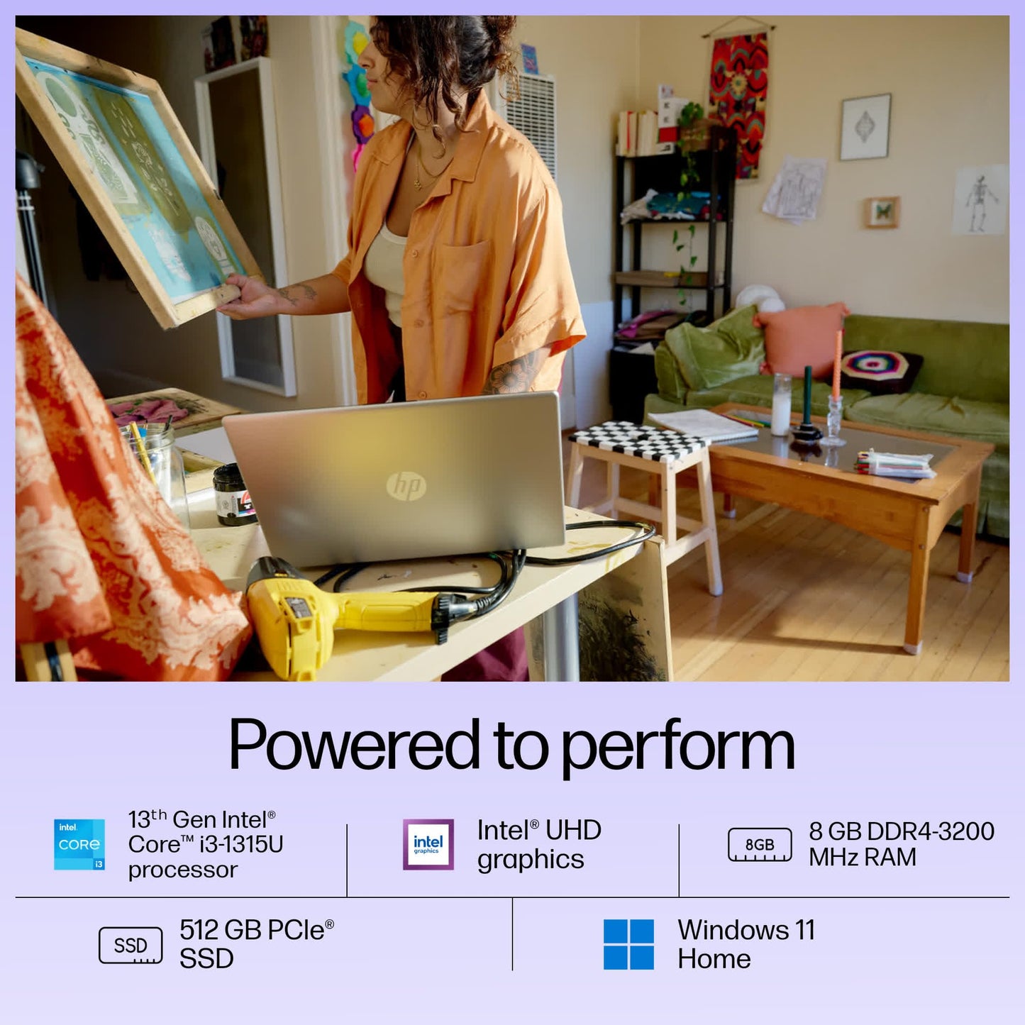 HP 15 Intel Core i3 13th Gen (8GB Ram/512GB SSD/Fhd/Ms Office 21/Full Size Keyboard/15.6-Inch (39.6 Cm)/ Windows 11/Silver/1.59 Kg) Fd0186Tu Laptop