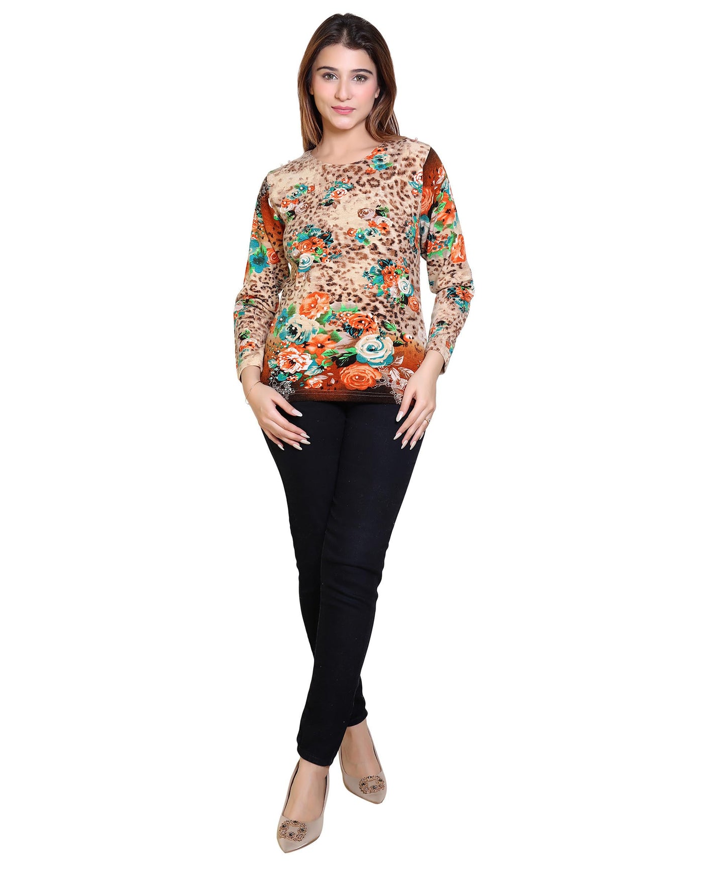 Grand Line Women's Woolen Winter Wear Warm Pull on Full Sleeve Round Neck Top for Women | Size: Suitable for L and XL |Brown | GL0039Brown_1