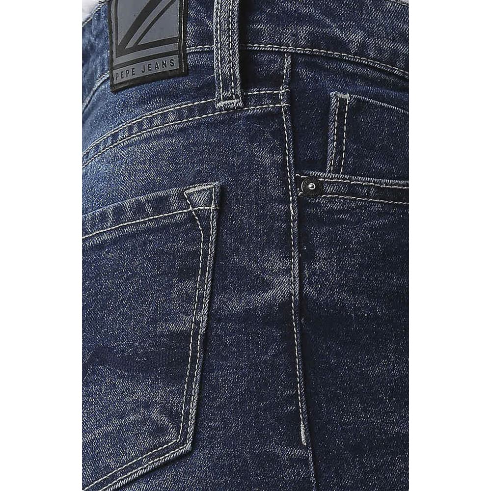 Pepe Jeans Solid Cotton Tapered Fit High Rise Women's Jeans (Blue, Size_28)