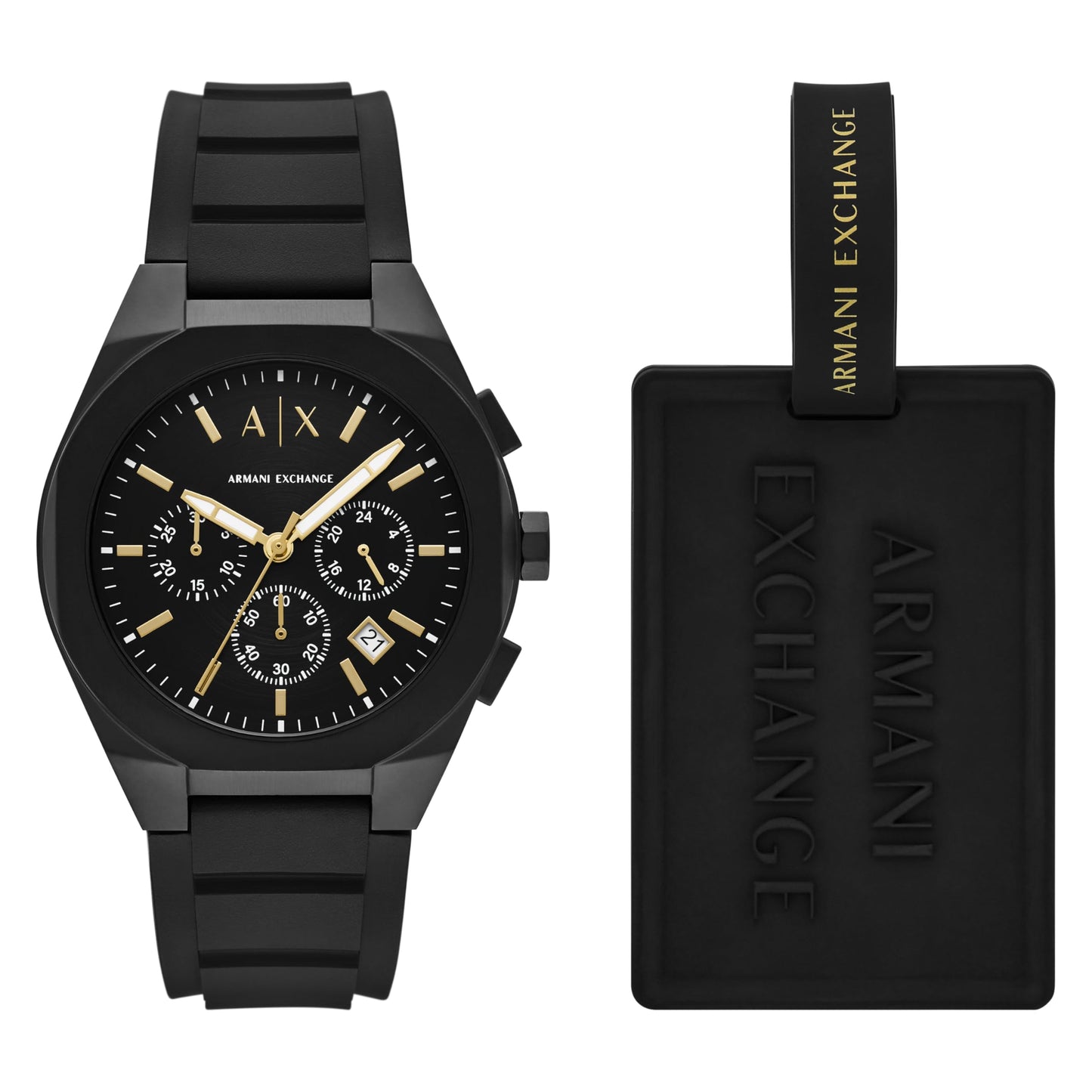 Armani Exchange Black Quartz Silicone Watch AX7165SET