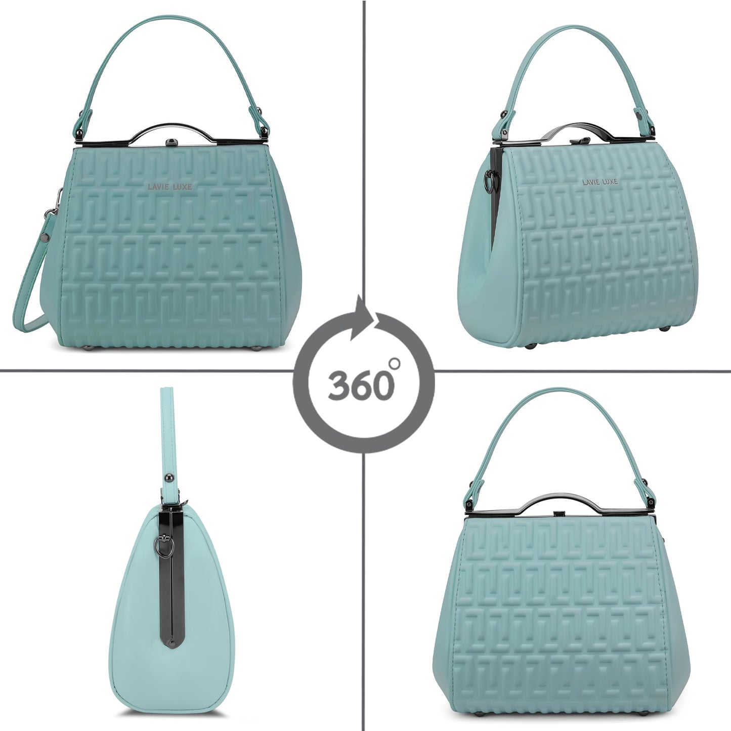 Lavie Luxe Women's Fluffel Frame Satchel Handbag for Women | Satchel Bag for Work | Ladies purse | Stylish Shoulder Bag | Gift For Women
