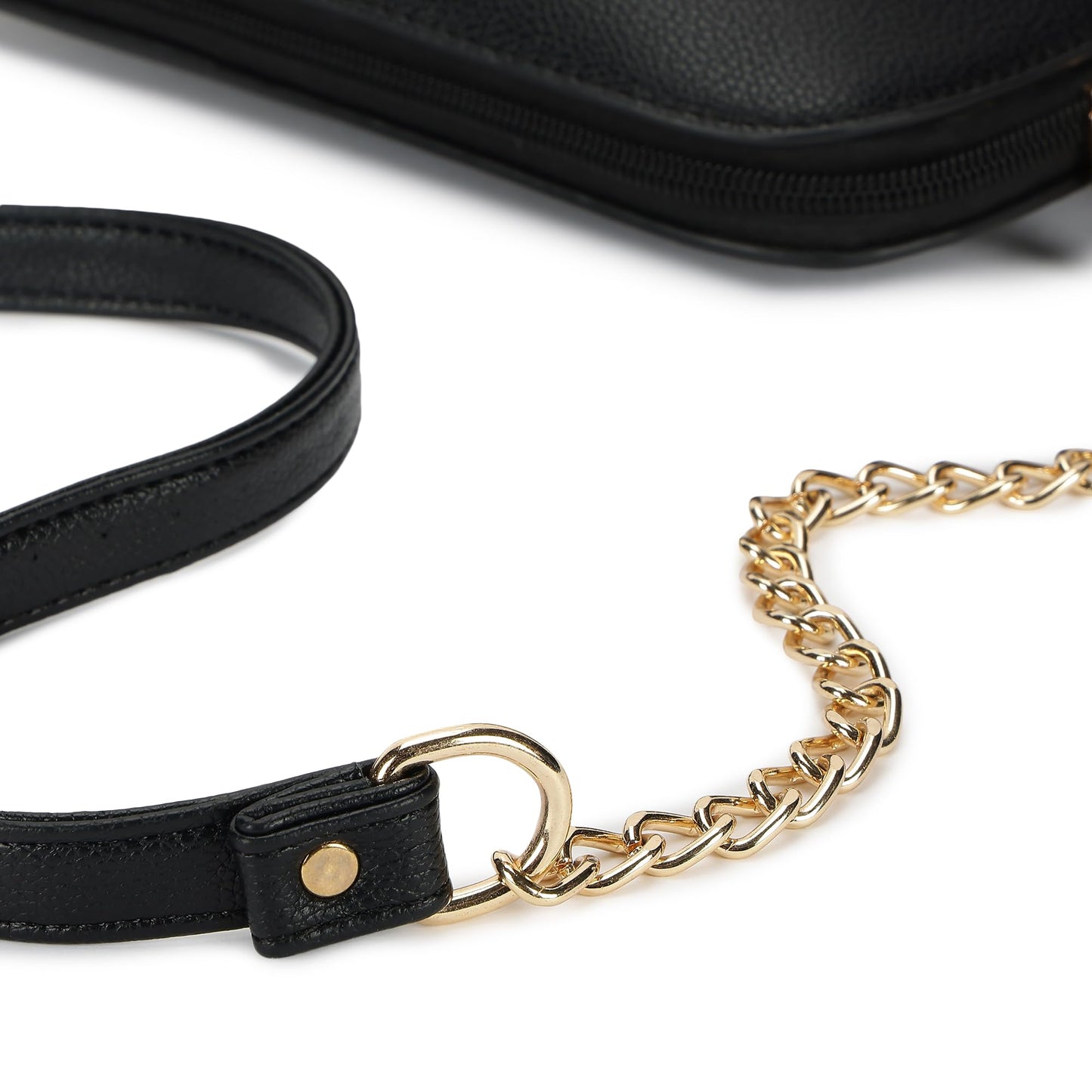 Fastrack Velvet Touch Sling Bag for Women| Faux Leather Sling With Gold Chain Accents | Chic Compact Crossbody with Top Zip Closure | Trendy Women's Handbags | Stylish Bags for Girls