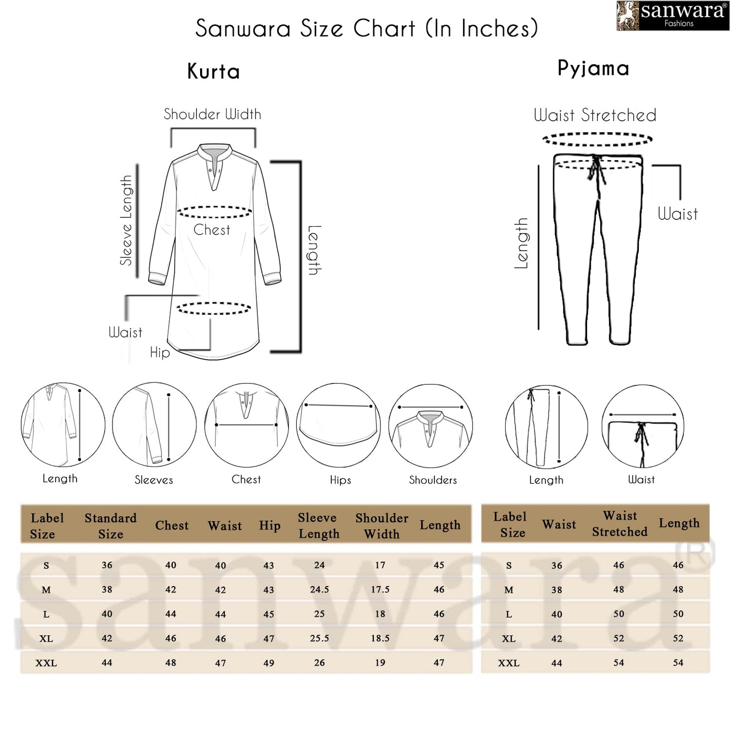 Sanwara Men's Cotton Geometric Regular Kurta Set