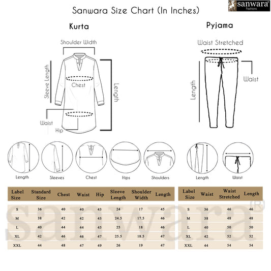 Sanwara Men's Cotton Geometric Regular Kurta Set