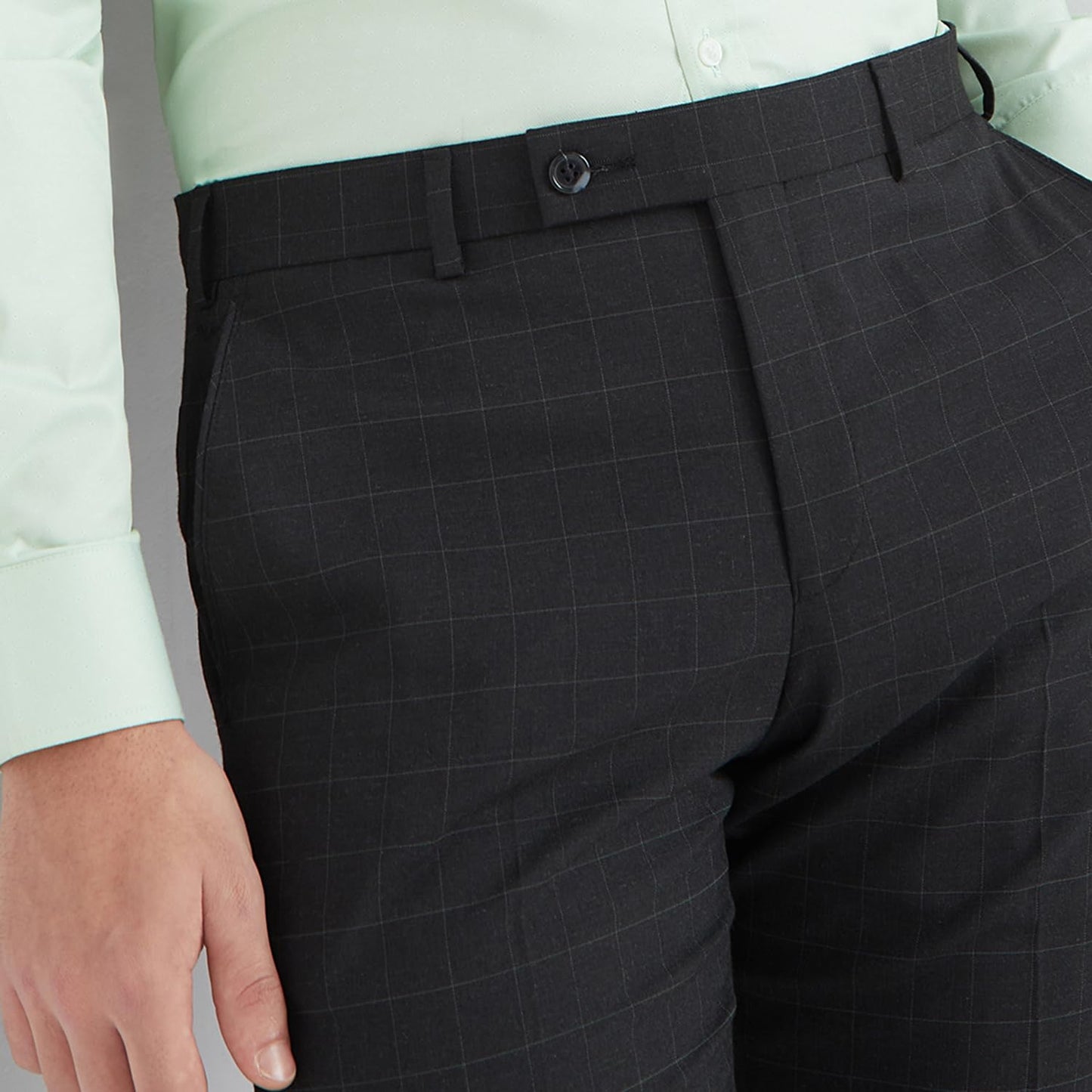 Park Avenue Men's Smart Fit Casual Pants (PMTX07523-G8_Dark Grey