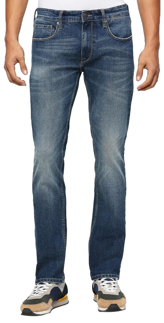 Pepe Jeans Men's Mid Rise Slim Fit Jeans Blue