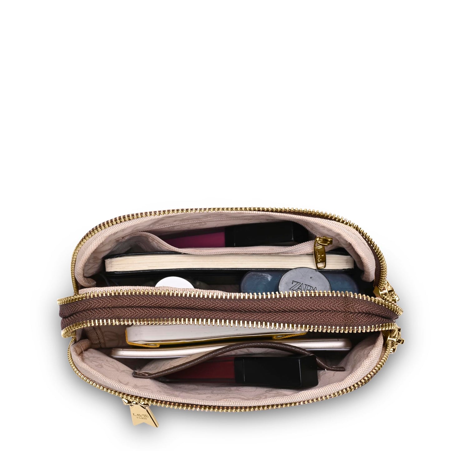 LAVIE PARIS Women's Helen 3 Compartment Crossbody Sling Bag | Ladies Purse Handbag | Gift for Women