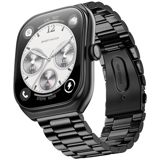 Noise Icon Arc 2.01" Immersive Curved Display Smartwatch, 10-Day Battery, 1ATM Water Resistant, Functional Crown, 100+ Sports Modes, Health Suite™, Voice Assistant, Built-in Games (Elite Black)