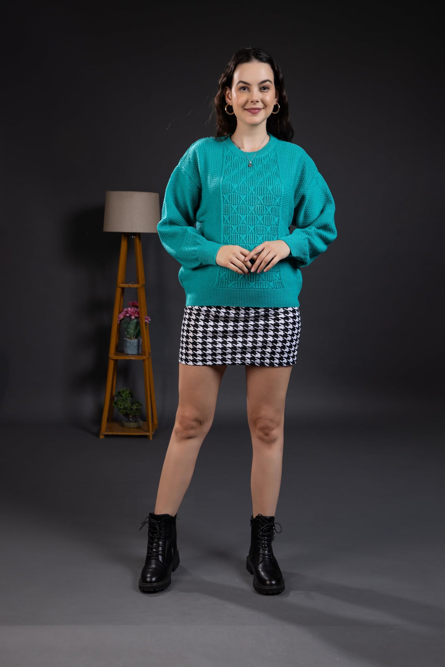 Style Dusk Women Pure Wool Pullover Sweater Regular Fit for Winter Wear | Full Sleeve | Stylish Cable Design Sweater Crafted with Modern Clothing for Winter Season (in, Alpha, M, Frozi)