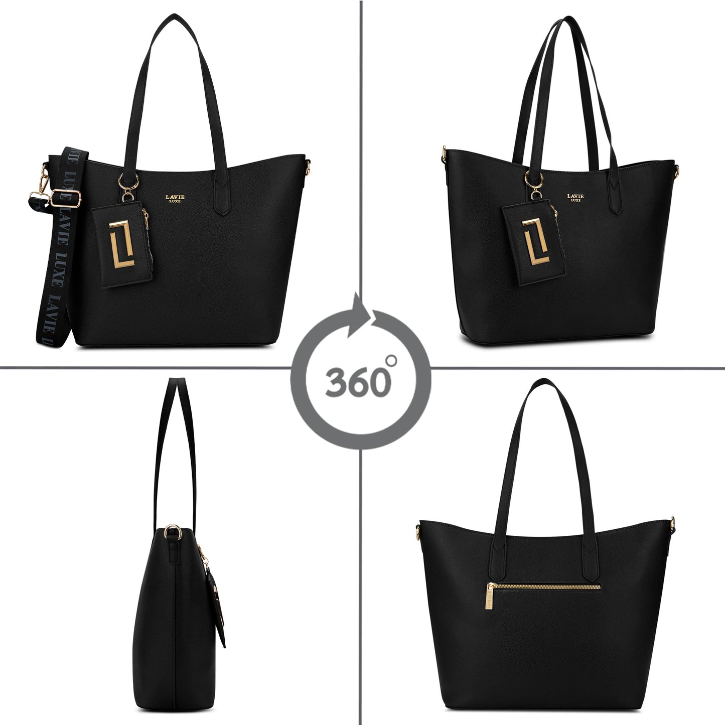 Lavie Luxe Women's Duo Hailey Tote Handbag for Women | Tote Bag for Work | Ladies purse | Stylish Shoulder Bag | Ladies Gift