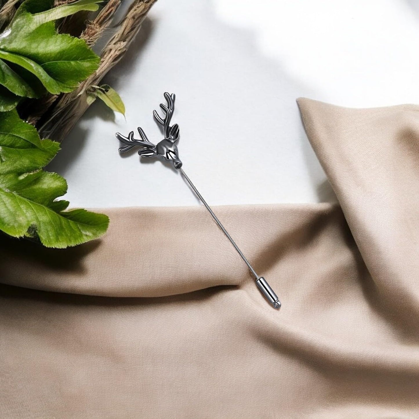 Mahi Black Gun Metal Plated Deer Shaped Lapel Pin Wedding Brooch Suit Accessory for Mens (BP1101148B)