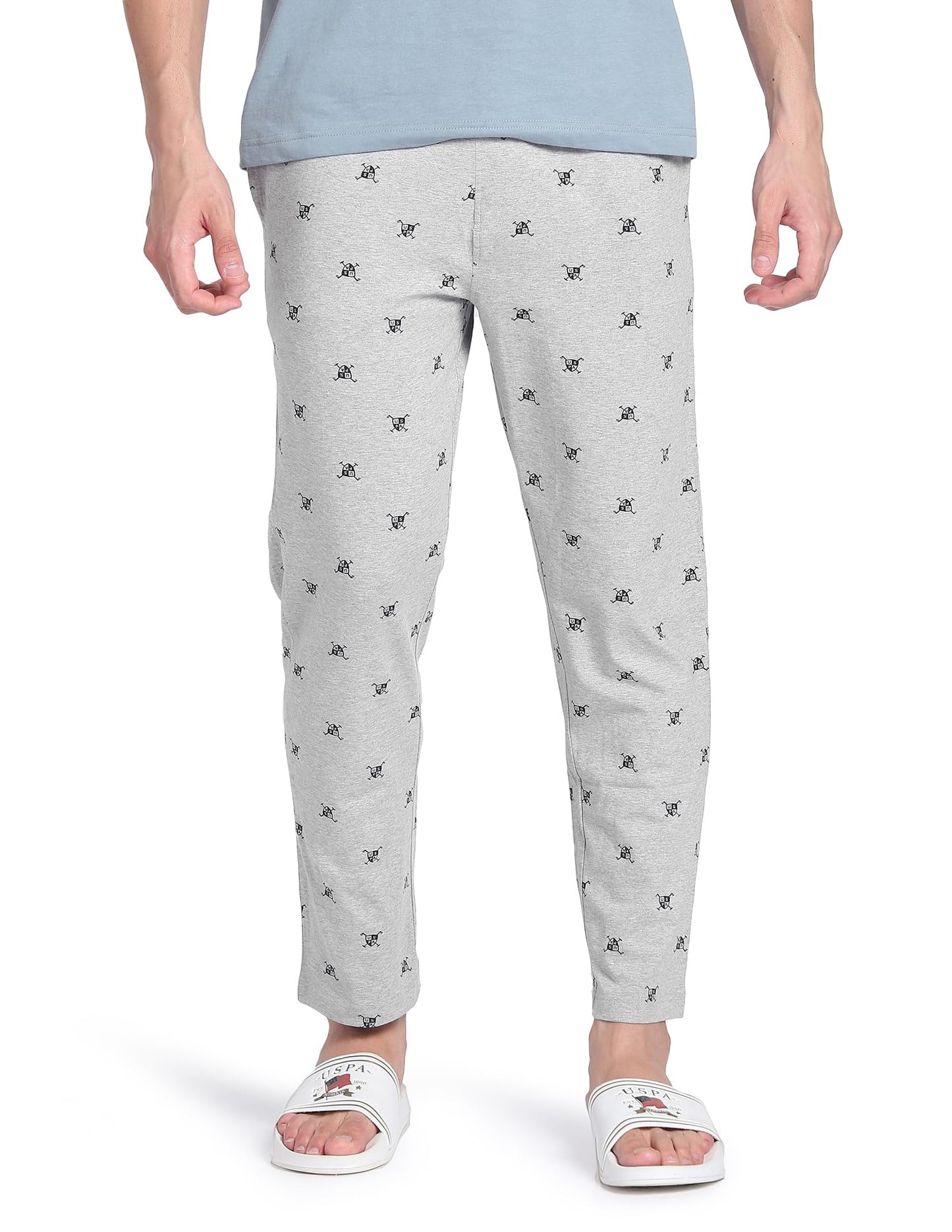 U.S. POLO ASSN. Signature Print LP002 Lounge Pants - Pack of 1 (Greymelange XL)