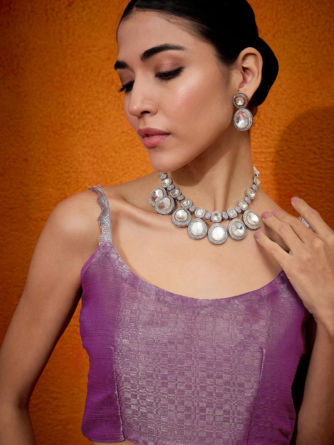 AKHILAM Women's Organza Paisley Embellished Saree With Unstitched Blouse Piece(Mauve_BRYZRKAN1002_SL)