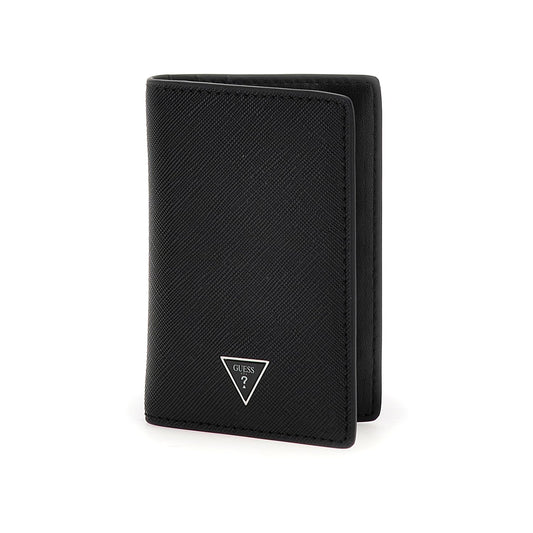 GUESS Black Solid Pu Card Holder