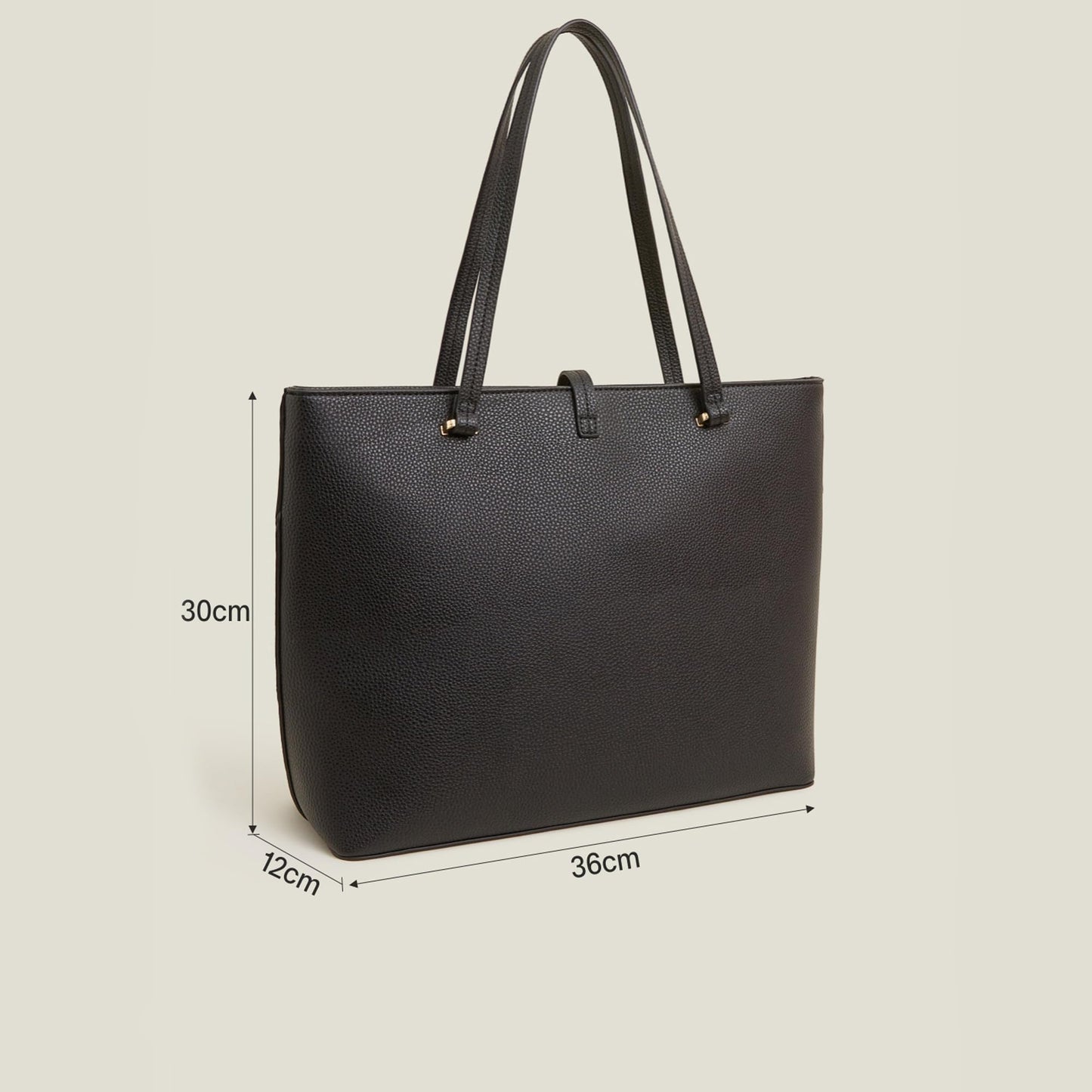 Accessorize London Women's Black Large Faux Leather Tote Bag I Womens Bag| hand bags for women stylish