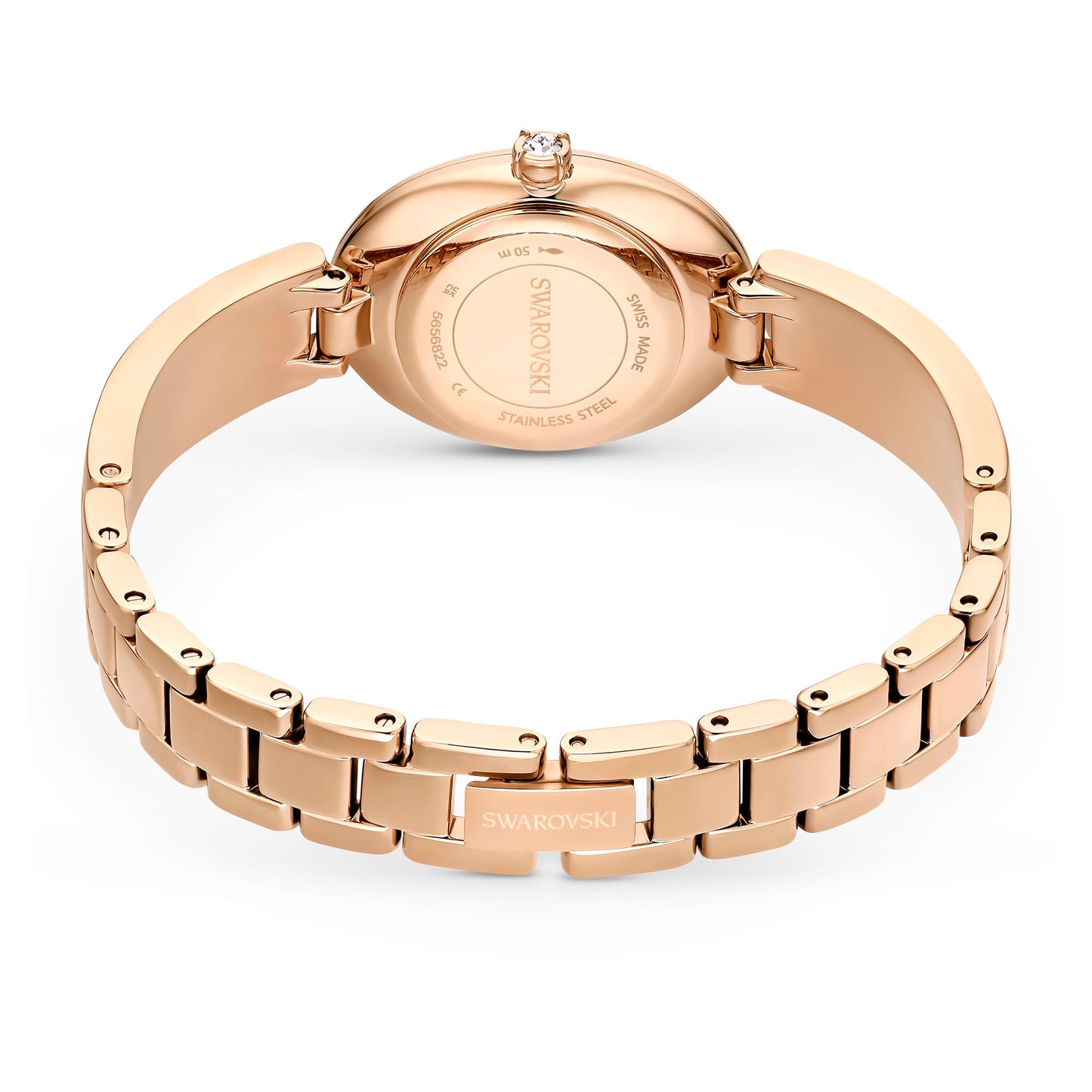 Swarovski Crystal Rock Oval Watch, Swiss Made, Crystal Bracelet, Blue, Rose Gold-Tone Finish