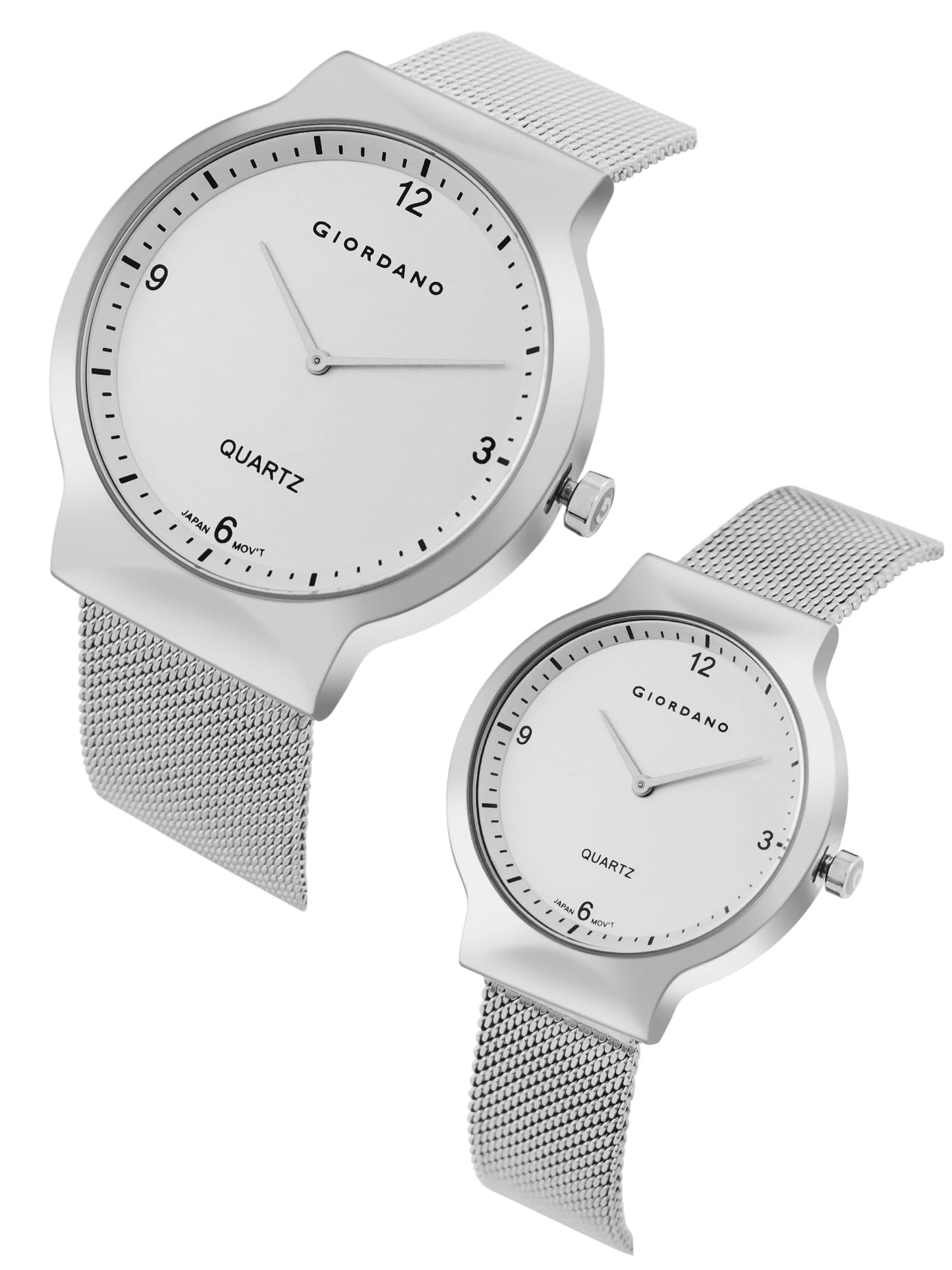 Giordano Analog Stylish Pair Wrist Watch for Couples Water Resistant Fashion Watch Round Shape with 2 Hand Mechanism to Compliment Your Look/Ideal Gift for Men & Women - GZ-987-SET