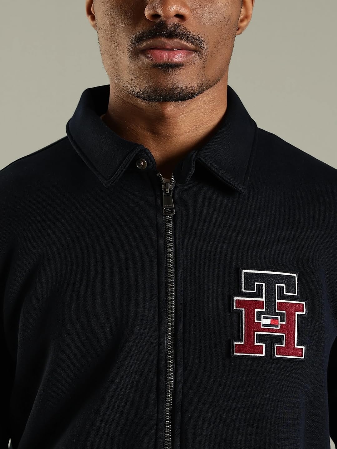 Embroidered Logo Regular Fit Cotton Jacket