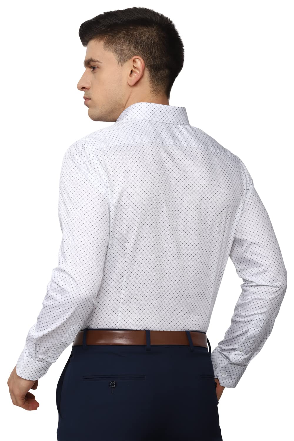 Van Heusen Men's Cotton Fitted Formal Shirt (Vhsfrslbv20281_White 42)