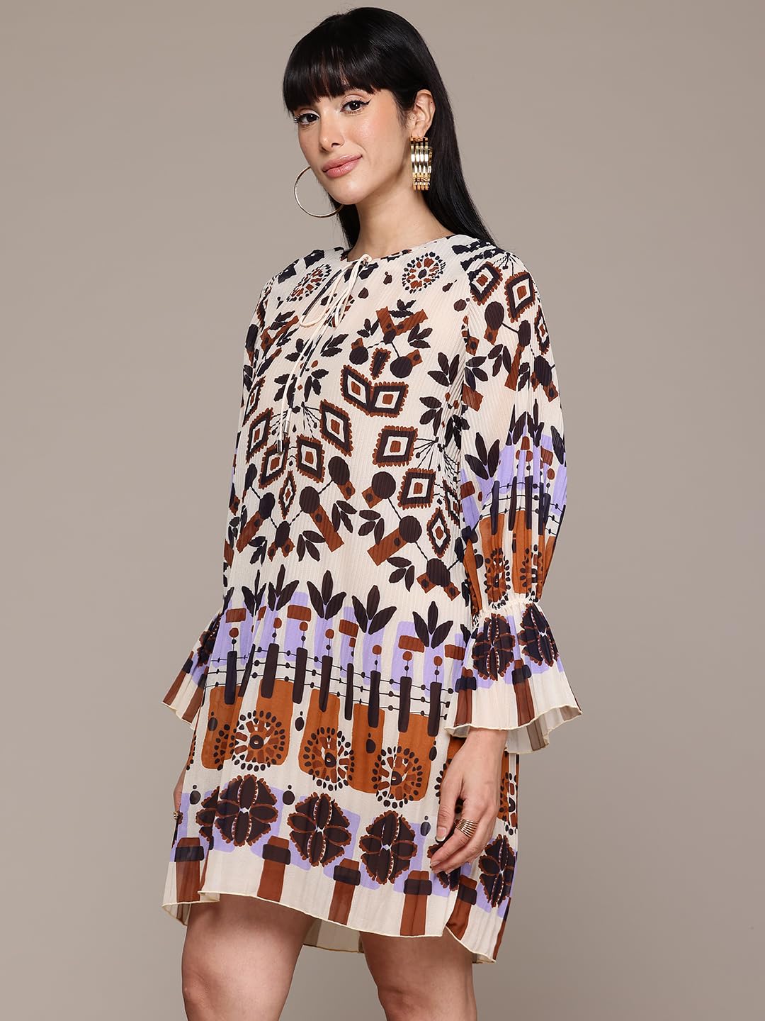 Label RITU KUMAR Ecru Norah Short Dress with Camisole