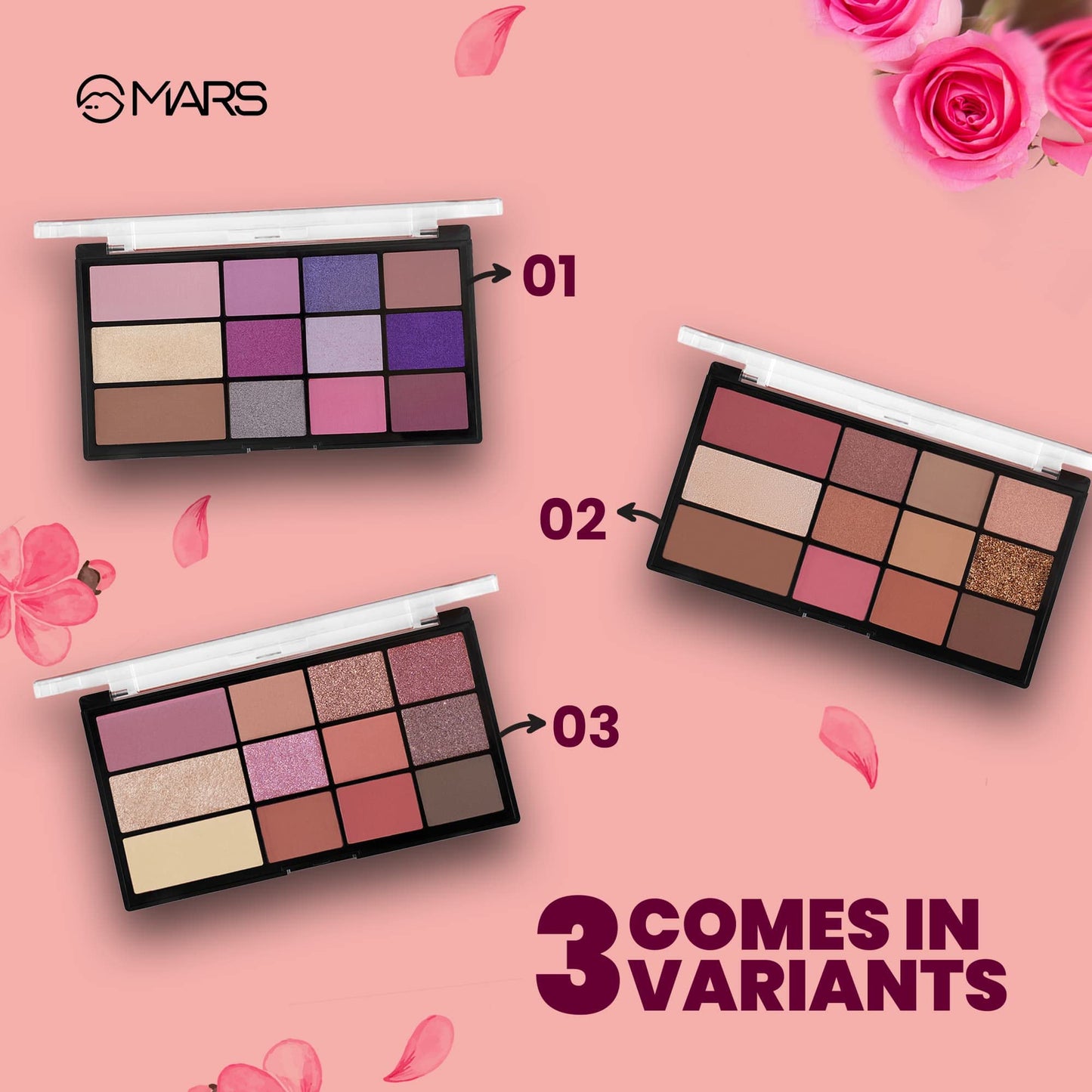 MARS All I Need Makeup and Eyeshadow Kit | 9 Eyeshadows with Blusher Bronzer and Highlighter | Long Lasting & Highly Pigmented (21.5 g) (Multicolor-03)