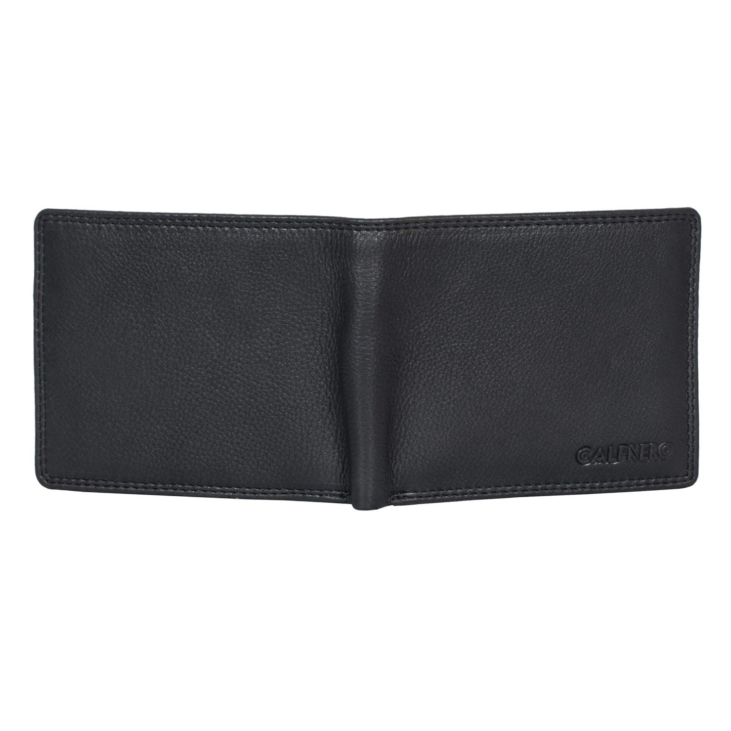 Calfnero Men's Genuine Leather RFID Wallet | Bi-Fold Wallet with Flip-Up ID Window, Multiple Card Slots & Cash Compartments | Premium Leather Wallet for Men