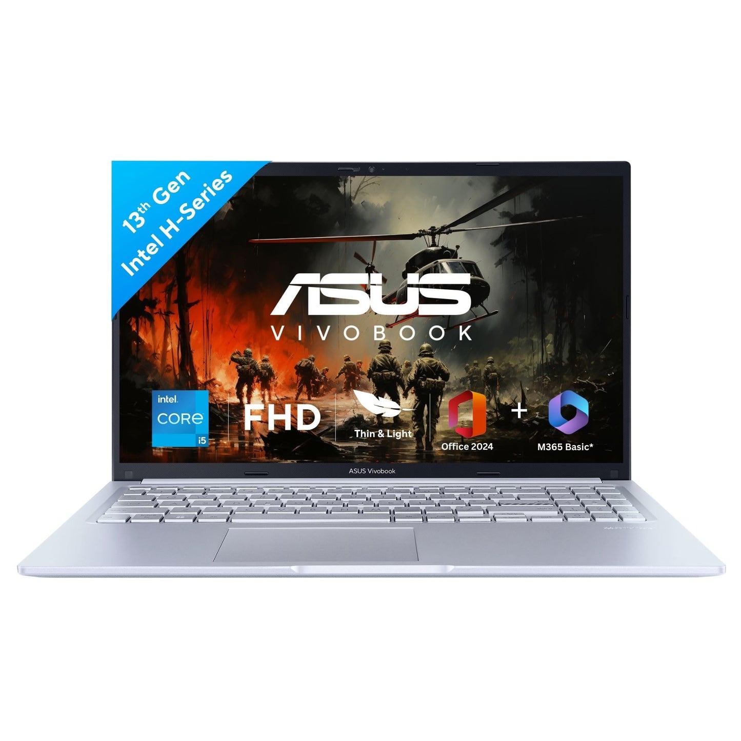 ASUS Vivobook 15, Smartchoice,Intel Corei5 13thGen 13420H, 16GB RAM, 512GB SSD, FHD 15.6", Win11, Office Home'24, M365 Basic (1Year)*, Cool Silver, 1.70kg, X1502VA-BQ835WS, Intel UHD iGPU, Laptop