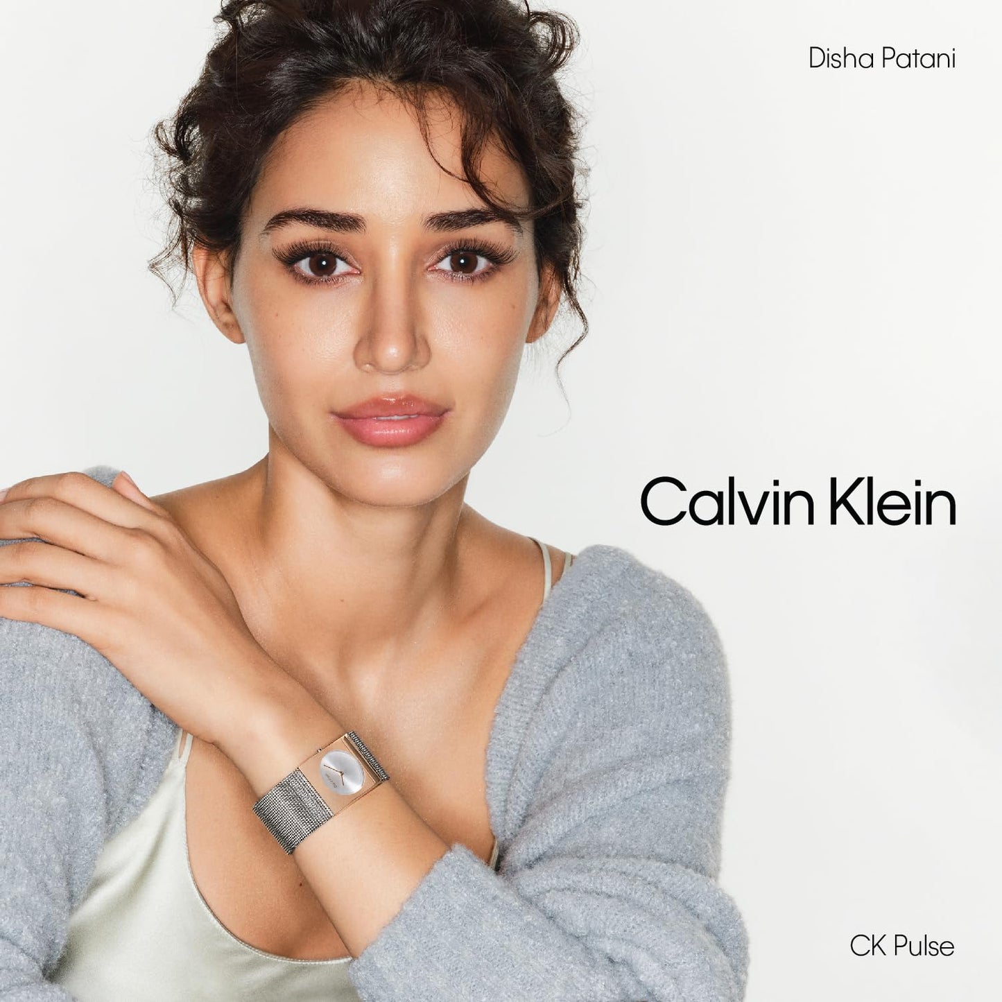Calvin Klein Ck Pulse Qtz Basic Slim Silver White Rectangle Dial Women's Watch|Stainless Steel Material|Multi Color Band - 25100063
