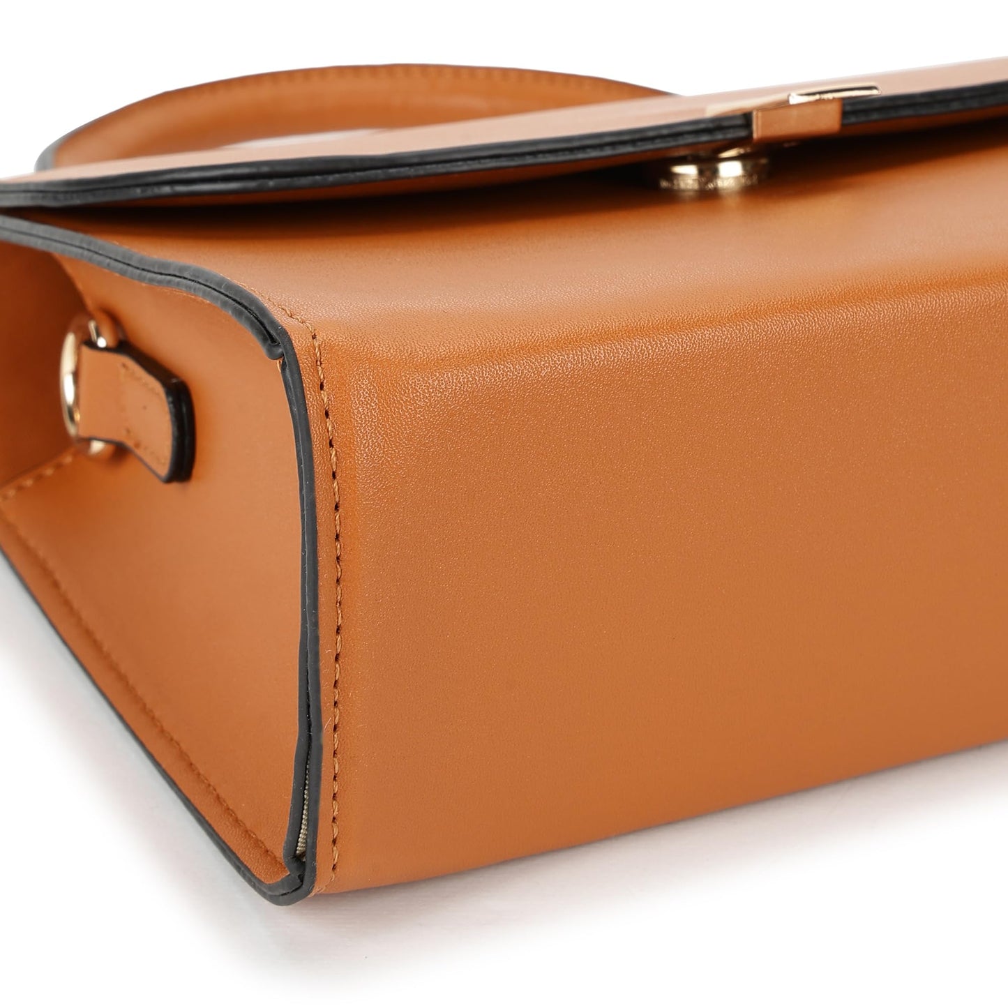 Fastrack Solid PU Structured Handheld Bag For Women, Girls and Ladies| with Detachable Sling Strap and Button closure | Ladies Purse Handbag | Handbags for Casual Carry