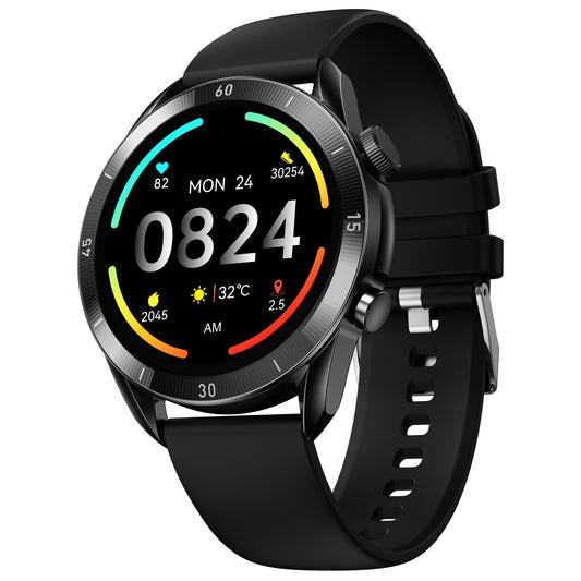 Fire-Boltt Legacy Luxury Smartwatch | 1.43" AMOLED Display with Always On | Bluetooth Calling & Voice Assistant | Wireless Charging | Health & Fitness Tracker with 110+ Sports Modes (Black Silicone)