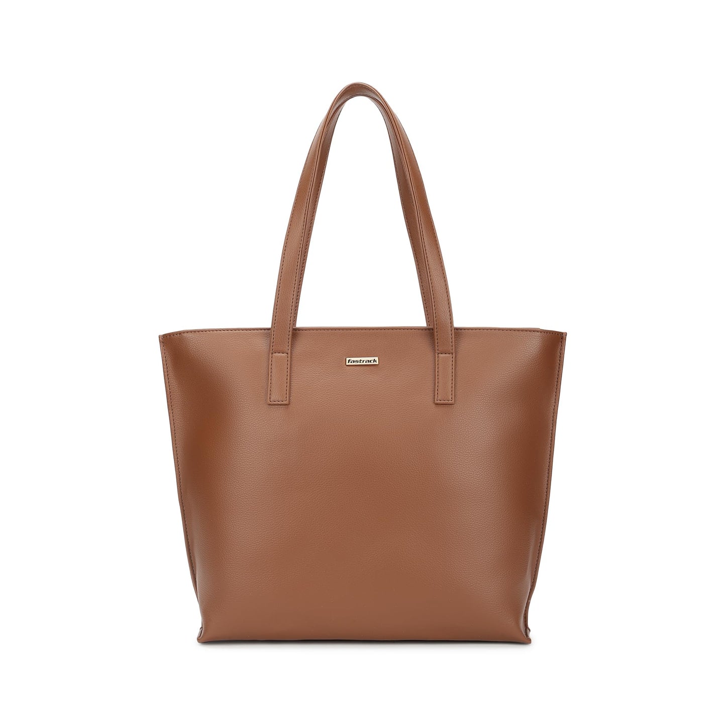 Fastrack Carrycore Tote | Tan Faux-Leather Women's Bag | Spacious Tote Bag with Zipper Closure & Utility Pockets For Daily Carry| Eligible For 14" Laptop