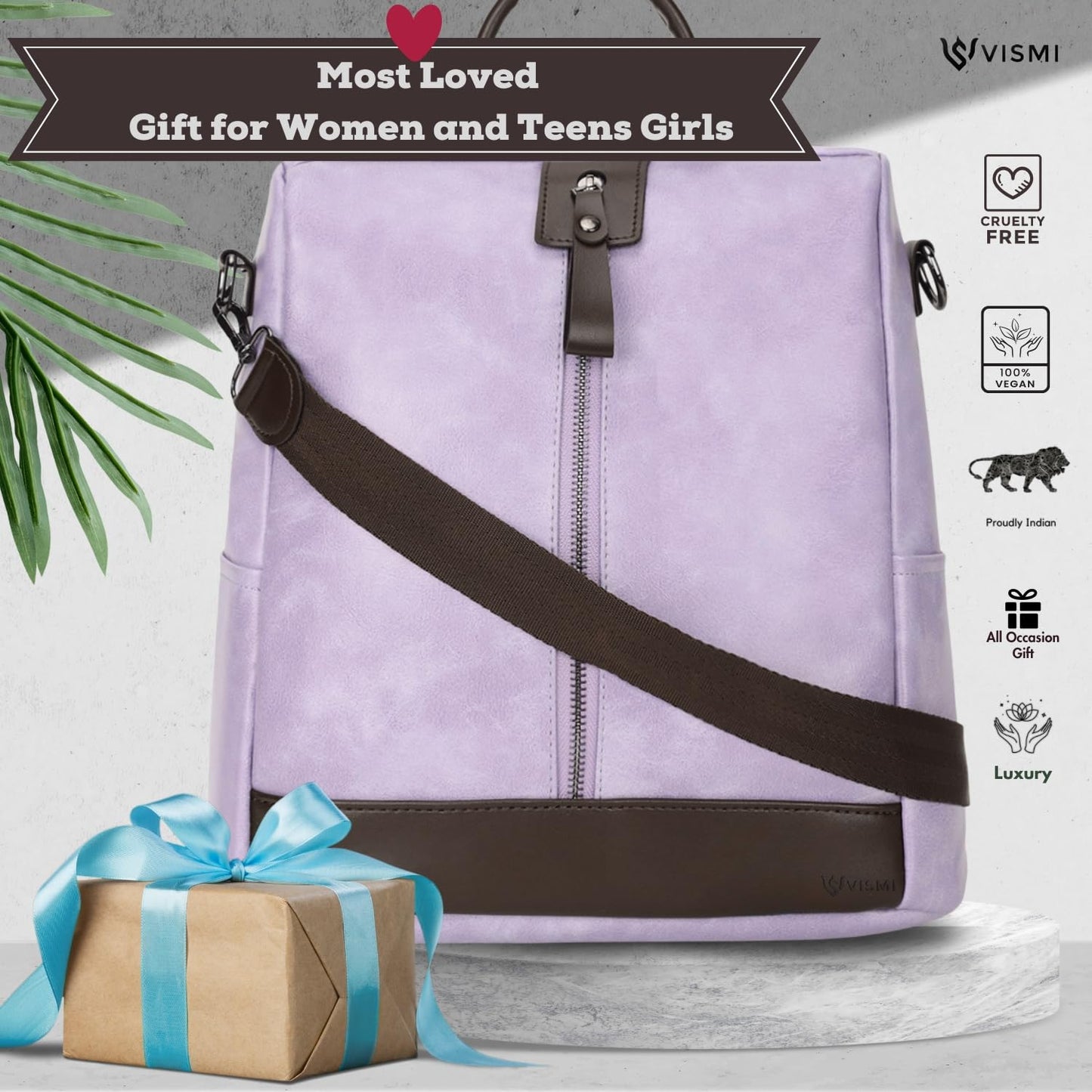 VISMIINTREND Backpack Bags for Women/Girls Stylish| Shoulder Sling Handbag Purse| Office | Travel | College | Daily-Use | Convertible |13 Inch Laptop Backpacks | Corporate Gifts|Rakhi Gift for Sister