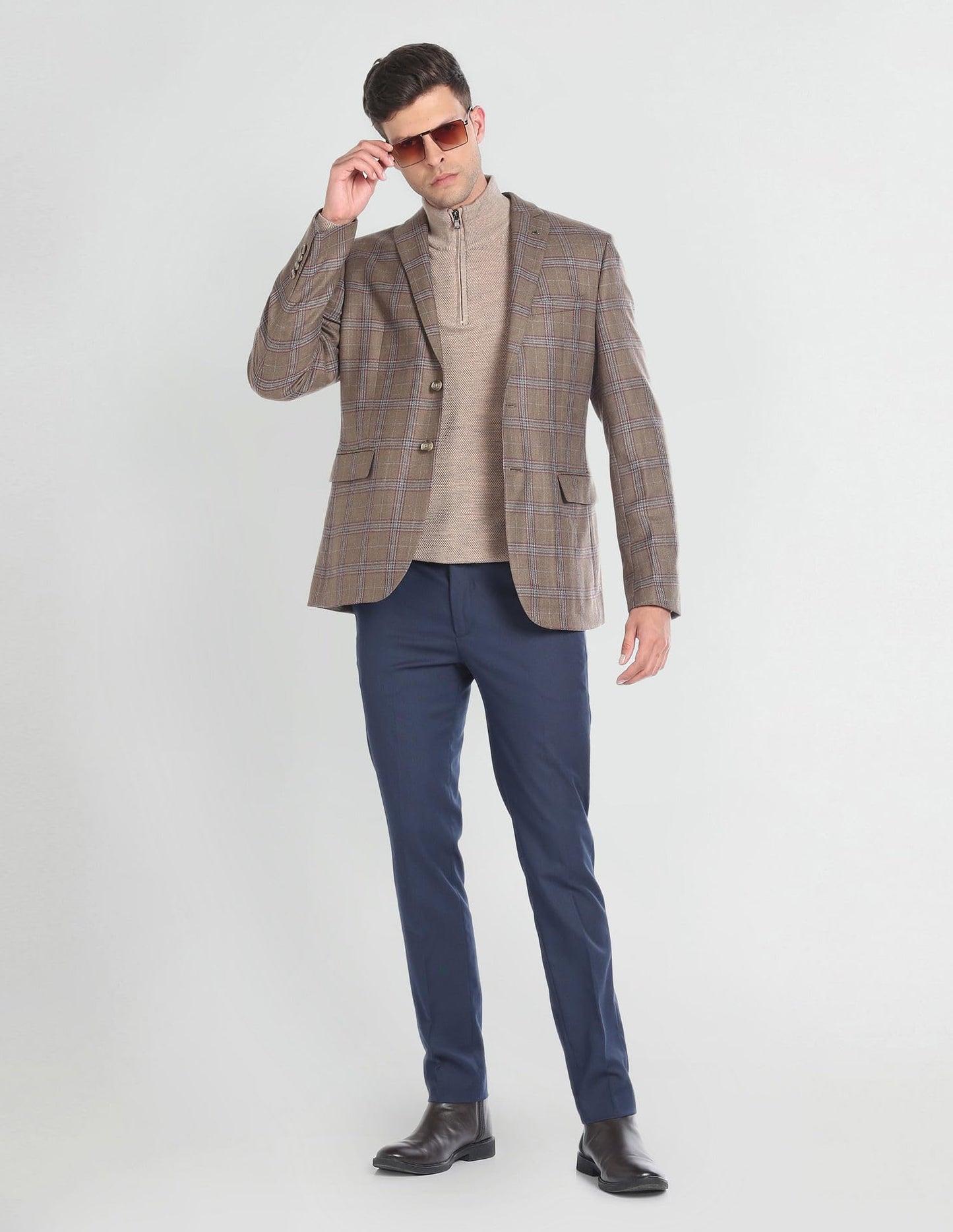 Arrow Men's Single Breasted Regular Blazer (ARAGBZ5073_Brown