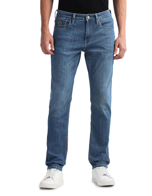 U.S. POLO ASSN. Men's Mid Rise Tapered Jeans (UDJENO1810_Blue, 30