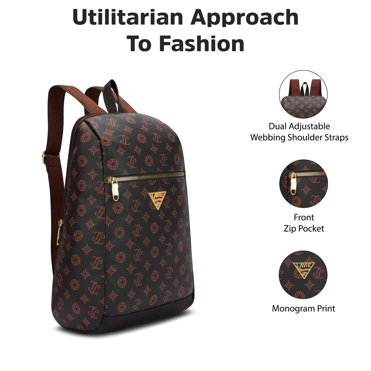 Lavie Signature Women's St.Louis 11L Fashion Backpack for Women | Compact Backpack | Ladies purse | Stylish Shoulder Bag | Gift for Women