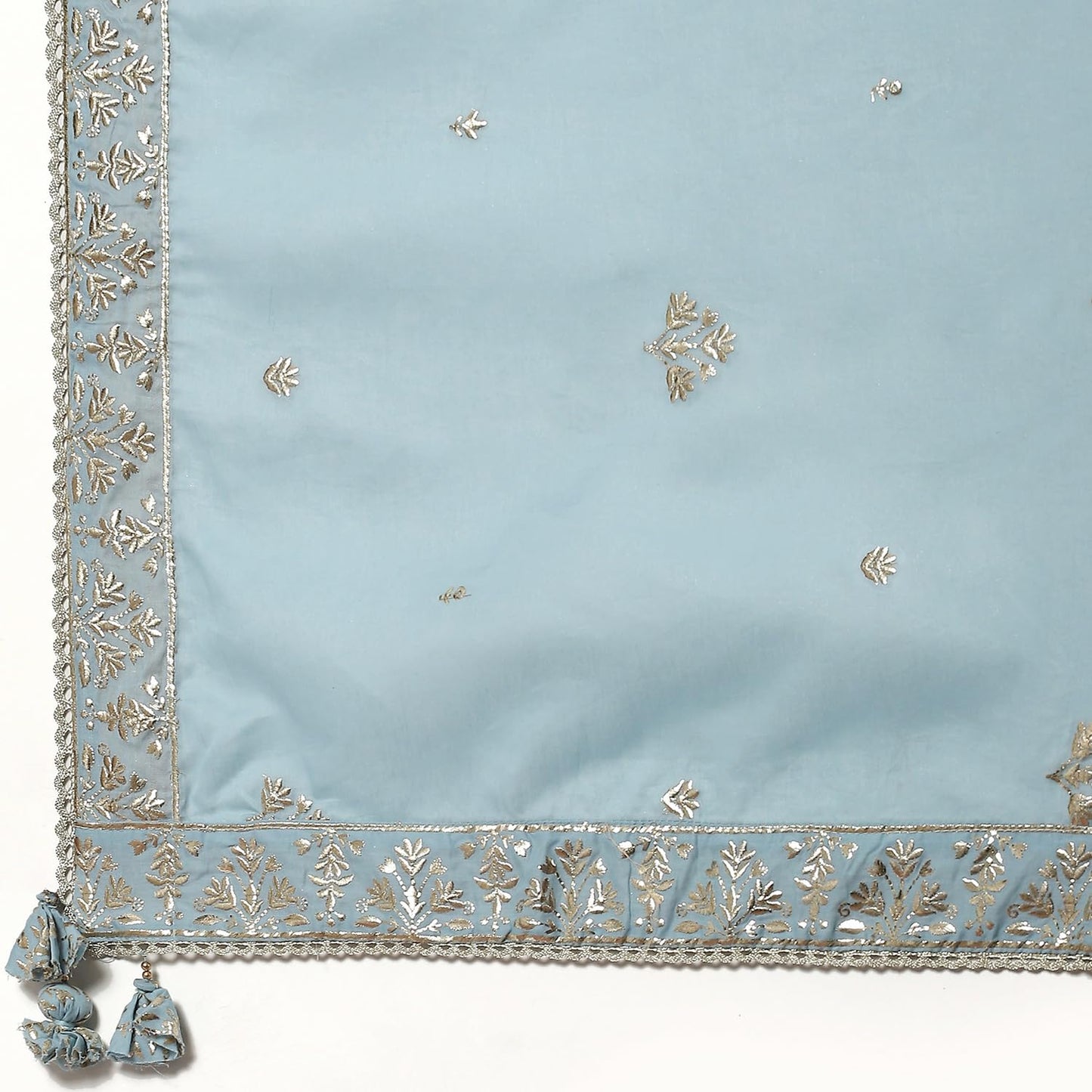 BIBA Viscose Women's Printed Relaxed Salwar Kurta Dupatta(Skdkinari8540_Pastel Blue_32)