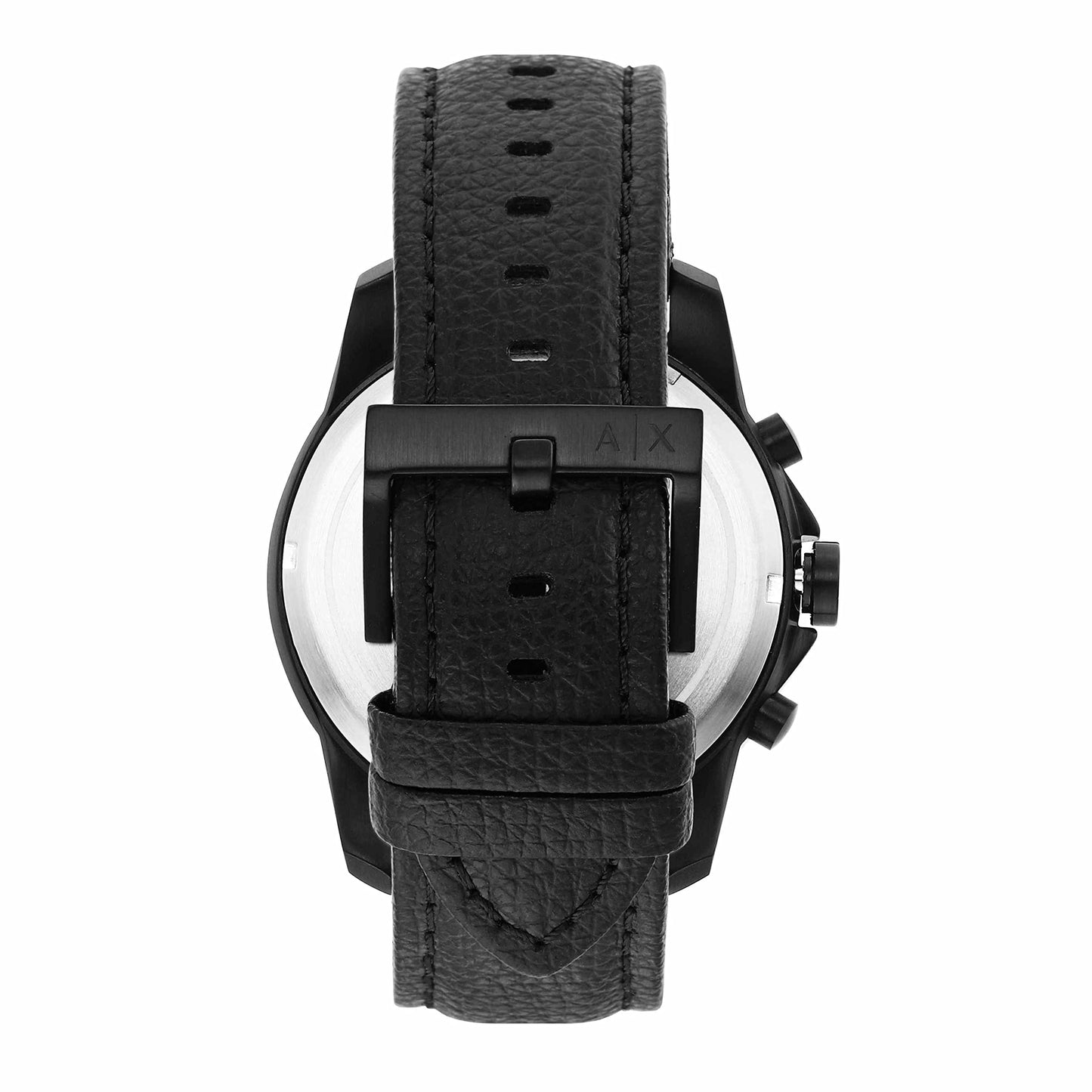 Armani Exchange Leather Analog Gray Dial Men Watch-Ax1724, Black Band