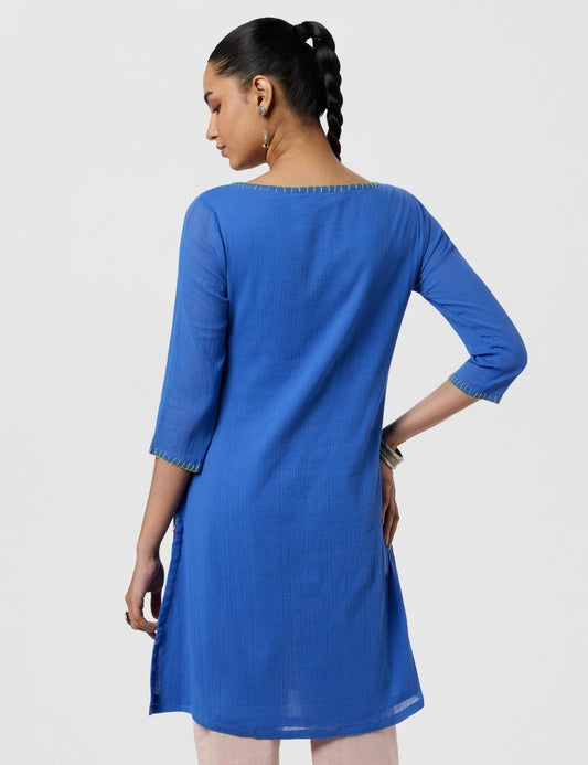 BIBA Women Cotton Straight Solid Kurta