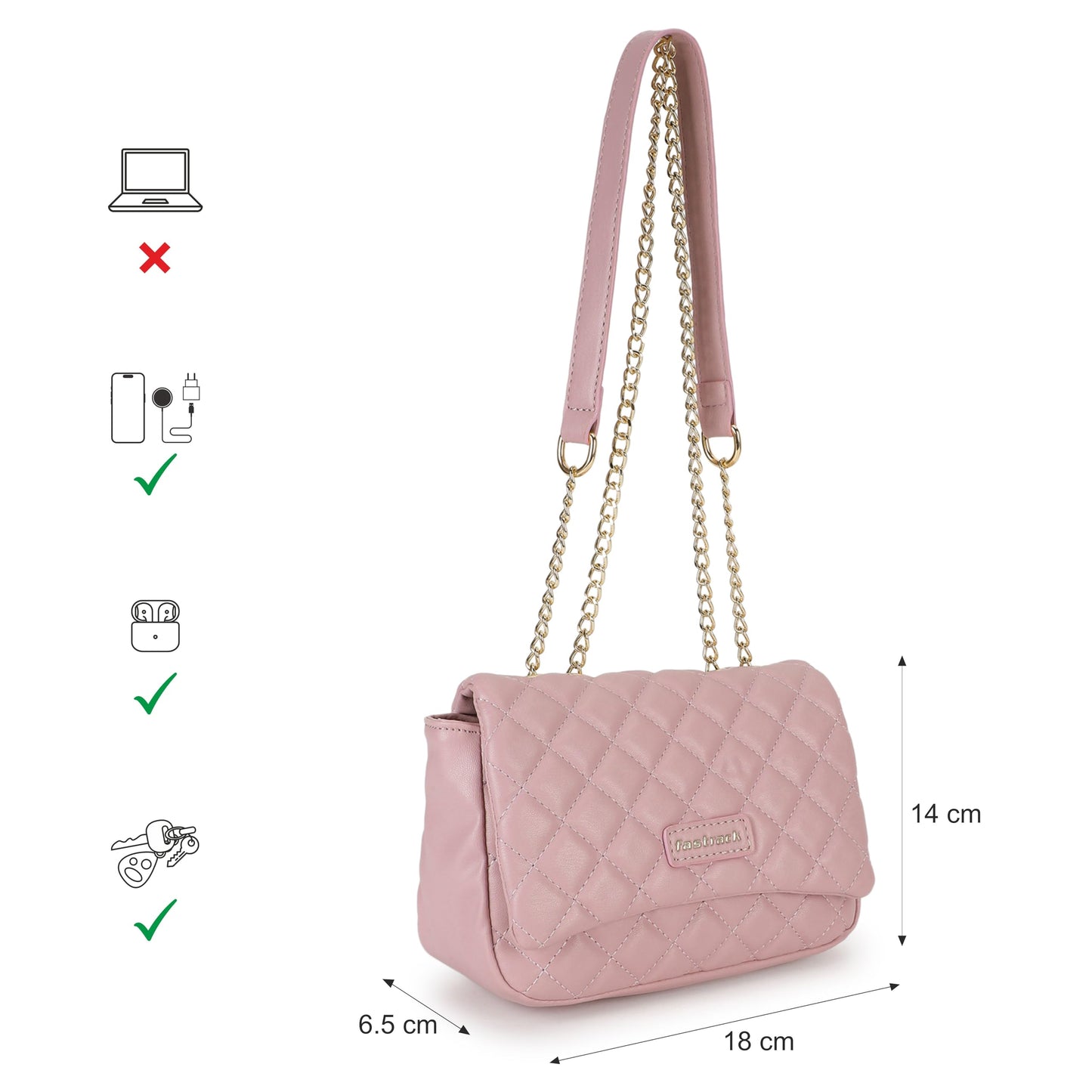 Fastrack Quilted Sling | Faux-Leather Women's Handbags | Sling for Casual Carry