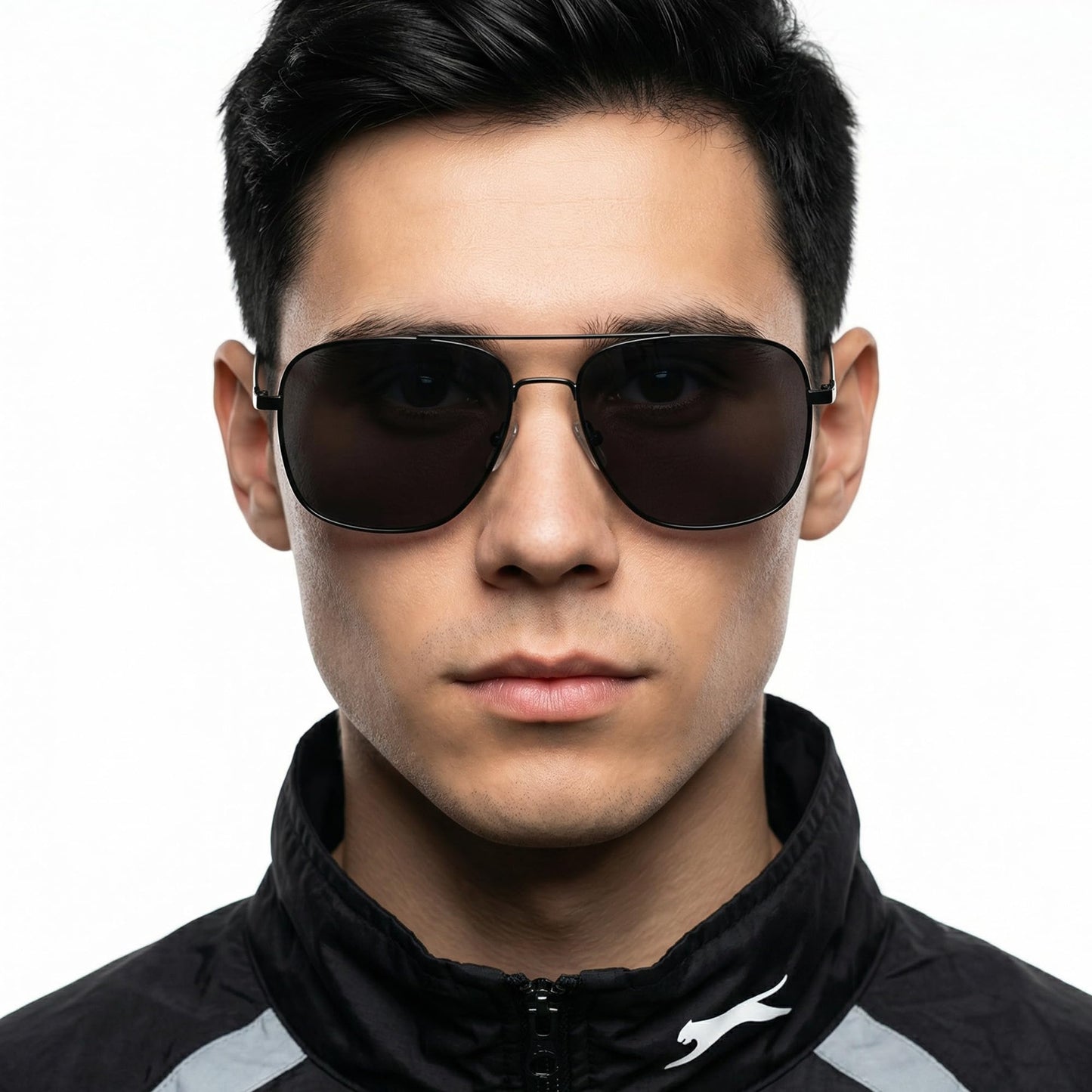 VINCENT CHASE EYEWEAR By Lenskart | Full Rim Square | Polarized and 100% UV Protected Sunglasses | Men & Women | Large | VC S13716 (Color:-Black/Lens Brown)-Pack of 1