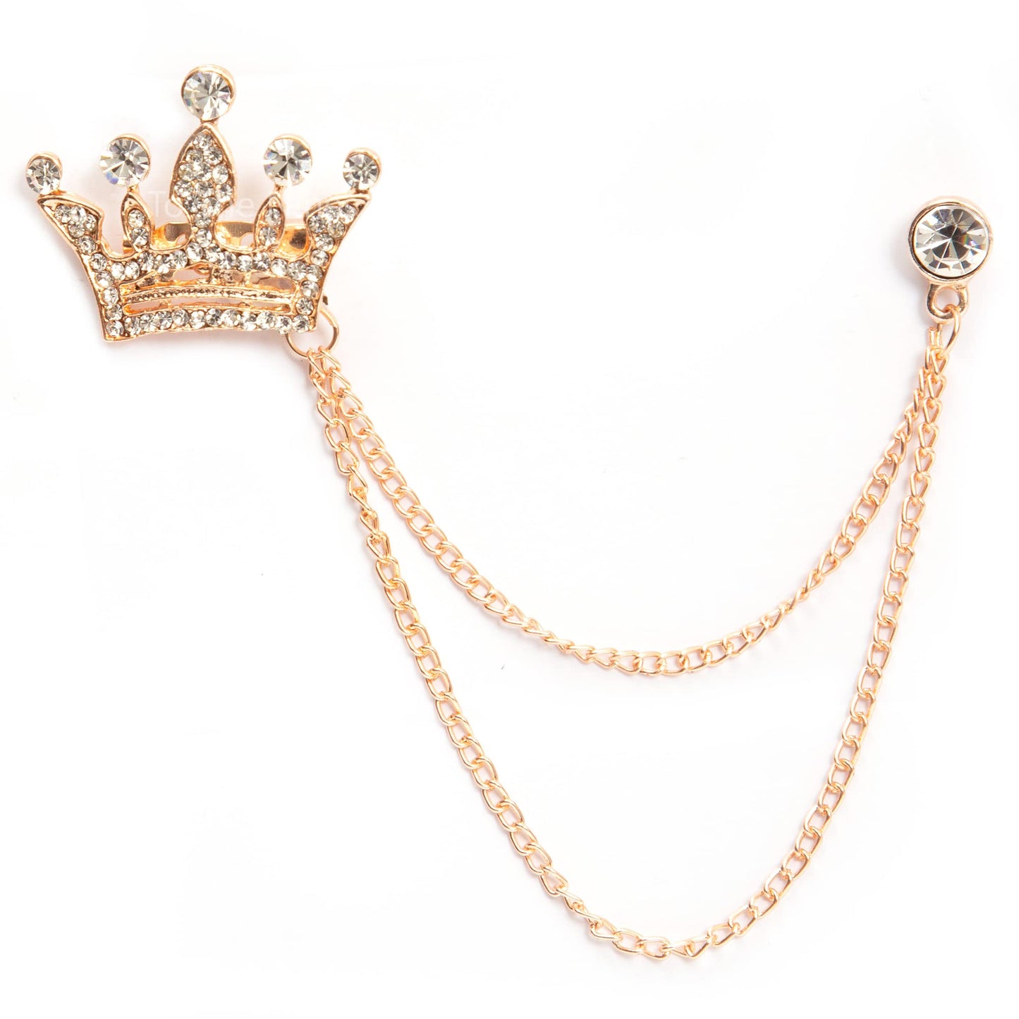 To The Nines Men's Crown Design with Rose Gold Chain Brooch