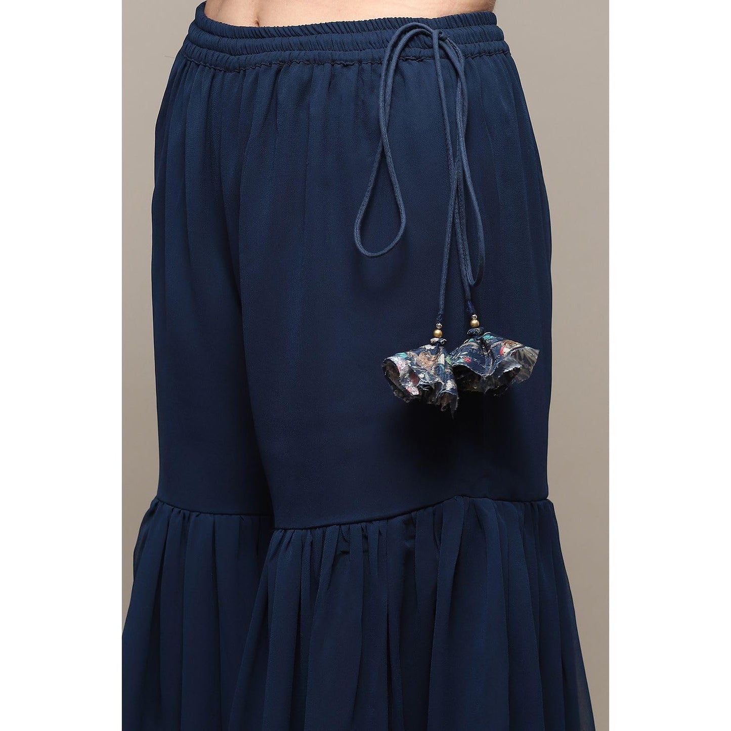 BIBA Women Polyester Floral Straight Embroidered Suit Set